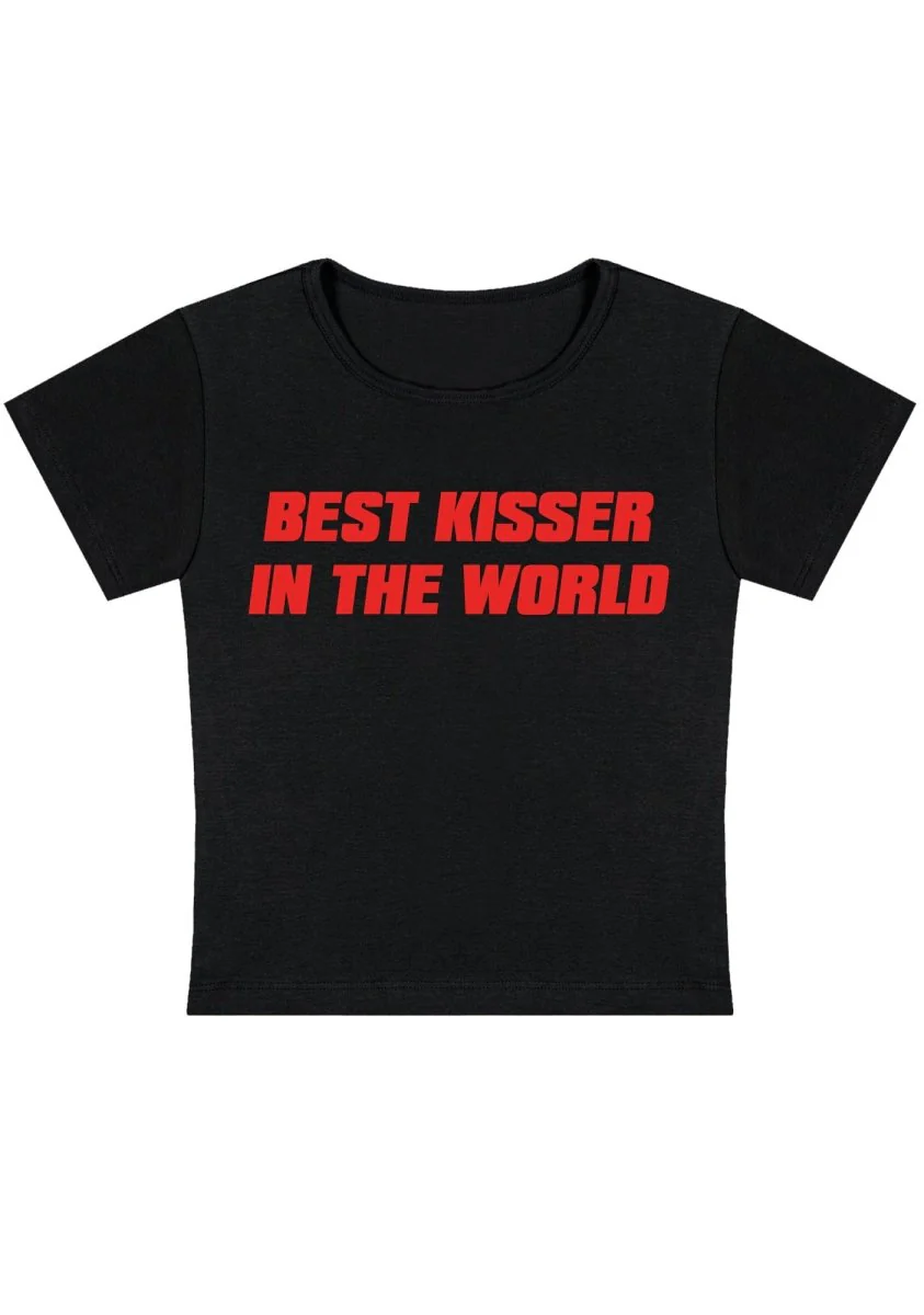 Best Kisser In The World Y2k Baby Tee - Image 3