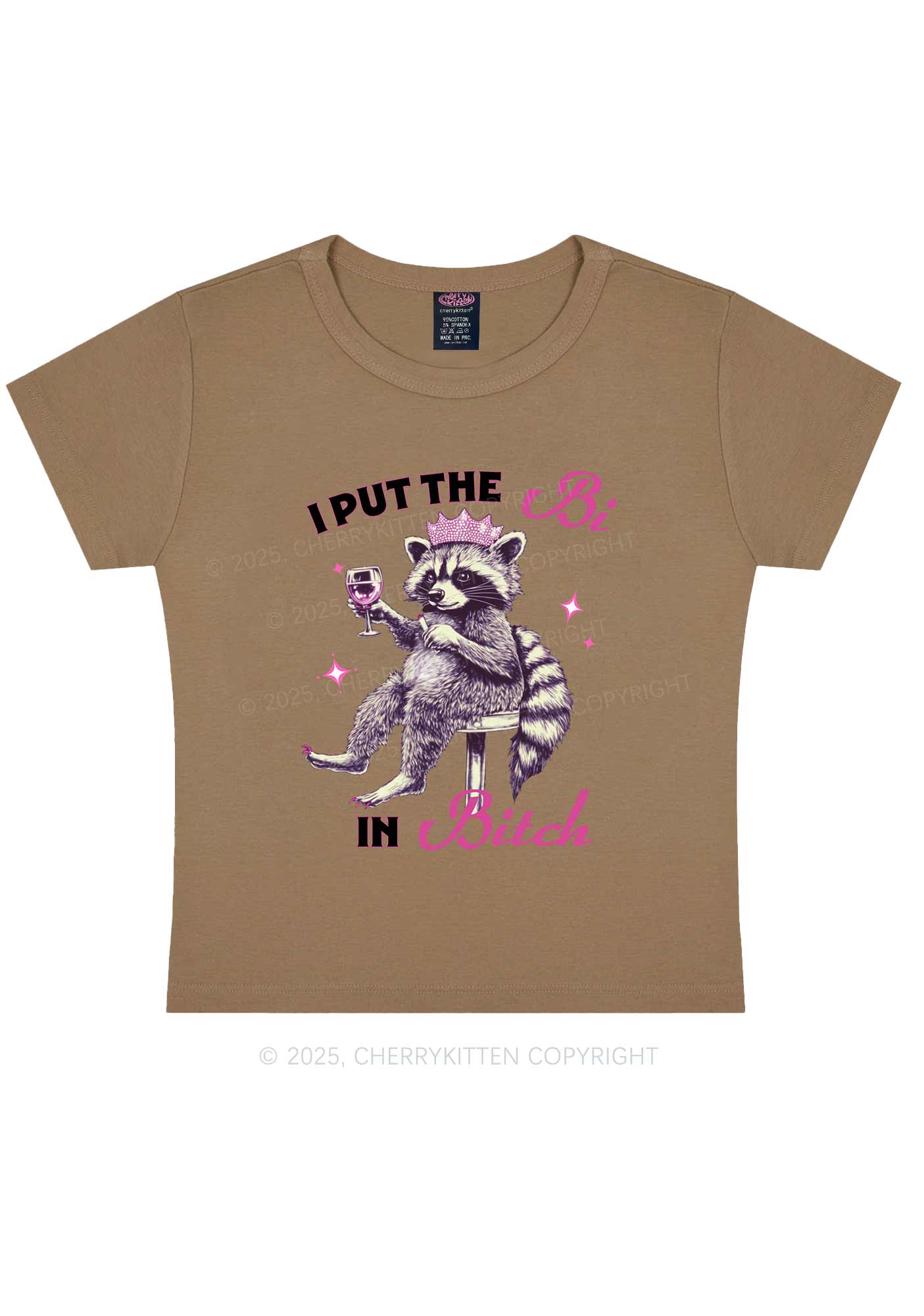 Bi Bxxch Raccoon Pride Y2K Baby Tee Cherrykitten - Image 10
