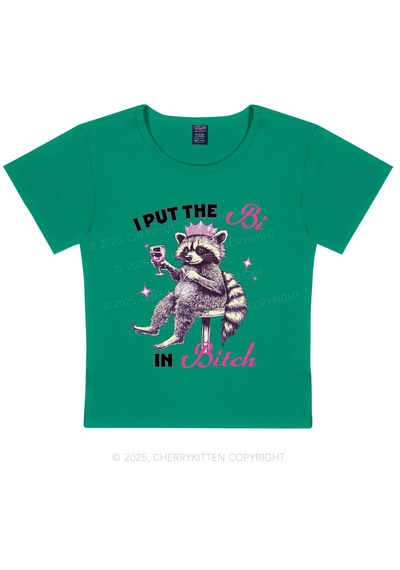 Bi Bxxch Raccoon Pride Y2K Baby Tee Cherrykitten - Image 11