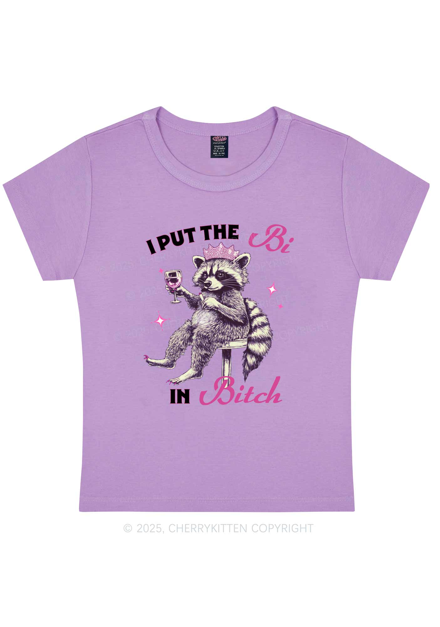 Bi Bxxch Raccoon Pride Y2K Baby Tee Cherrykitten - Image 7
