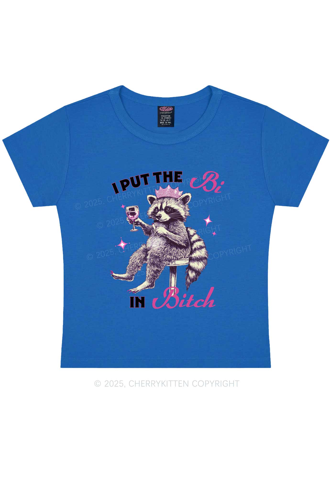 Bi Bxxch Raccoon Pride Y2K Baby Tee Cherrykitten - Image 9