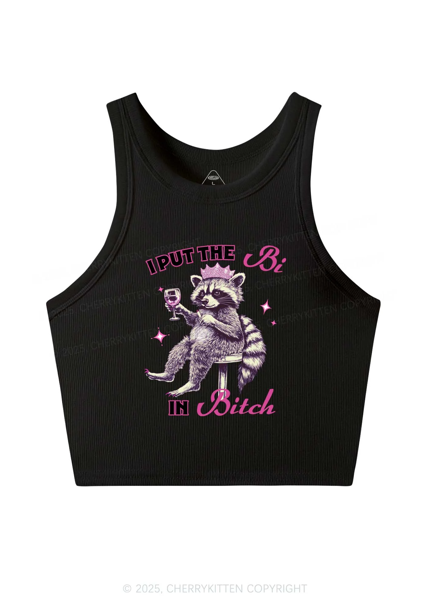 Bi Bxxch Raccoon Pride Y2K Crop Tank Top Cherrykitten - Image 3