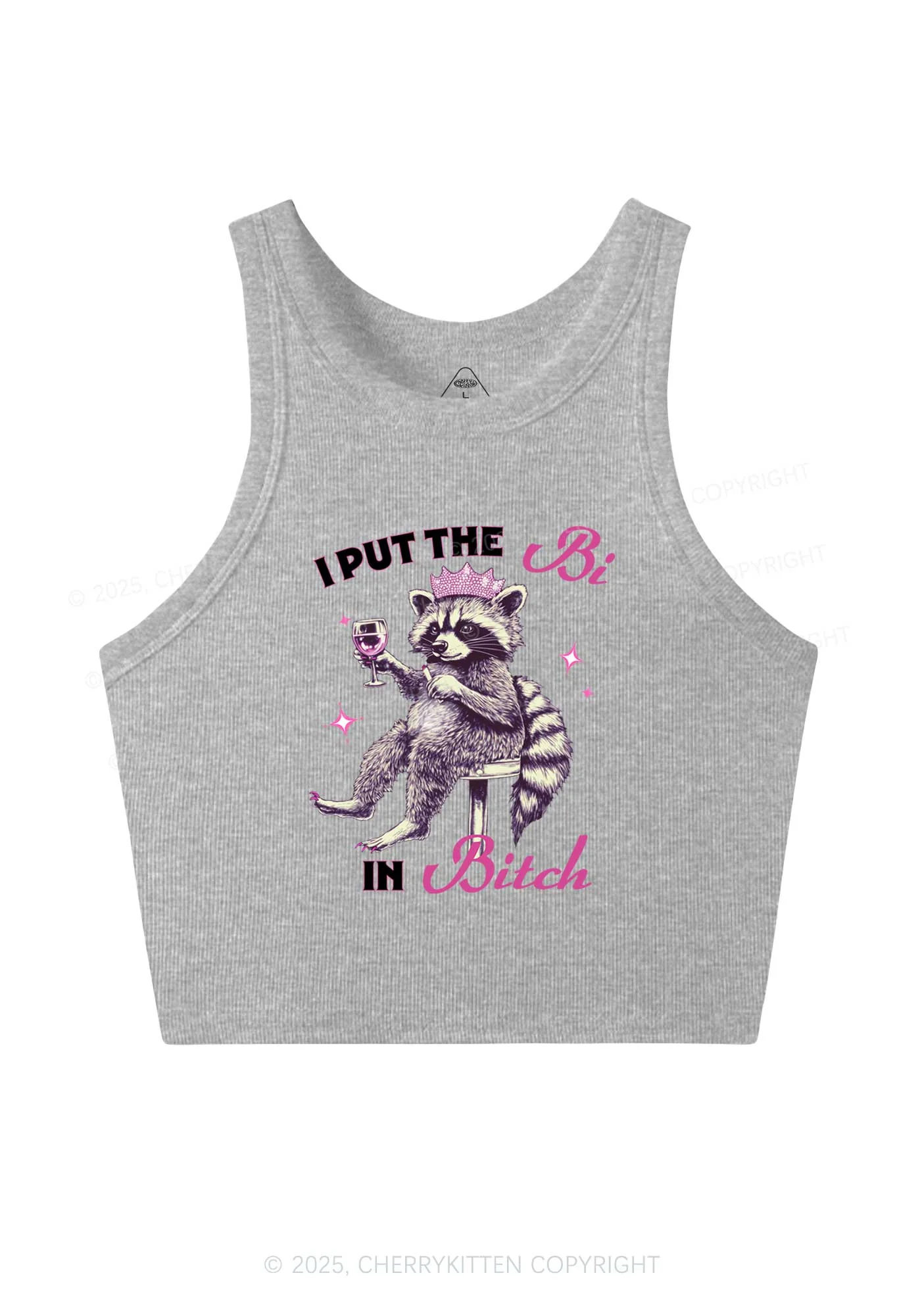 Bi Bxxch Raccoon Pride Y2K Crop Tank Top Cherrykitten - Image 4