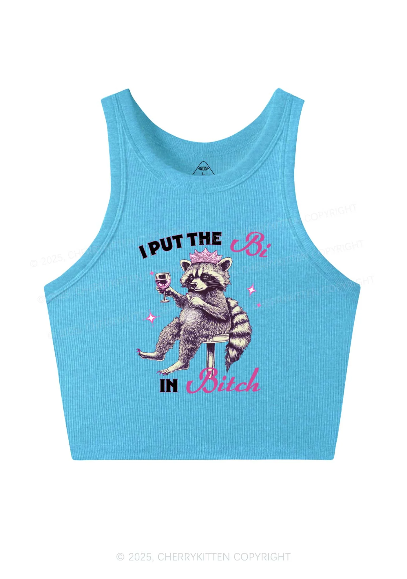 Bi Bxxch Raccoon Pride Y2K Crop Tank Top Cherrykitten - Image 5