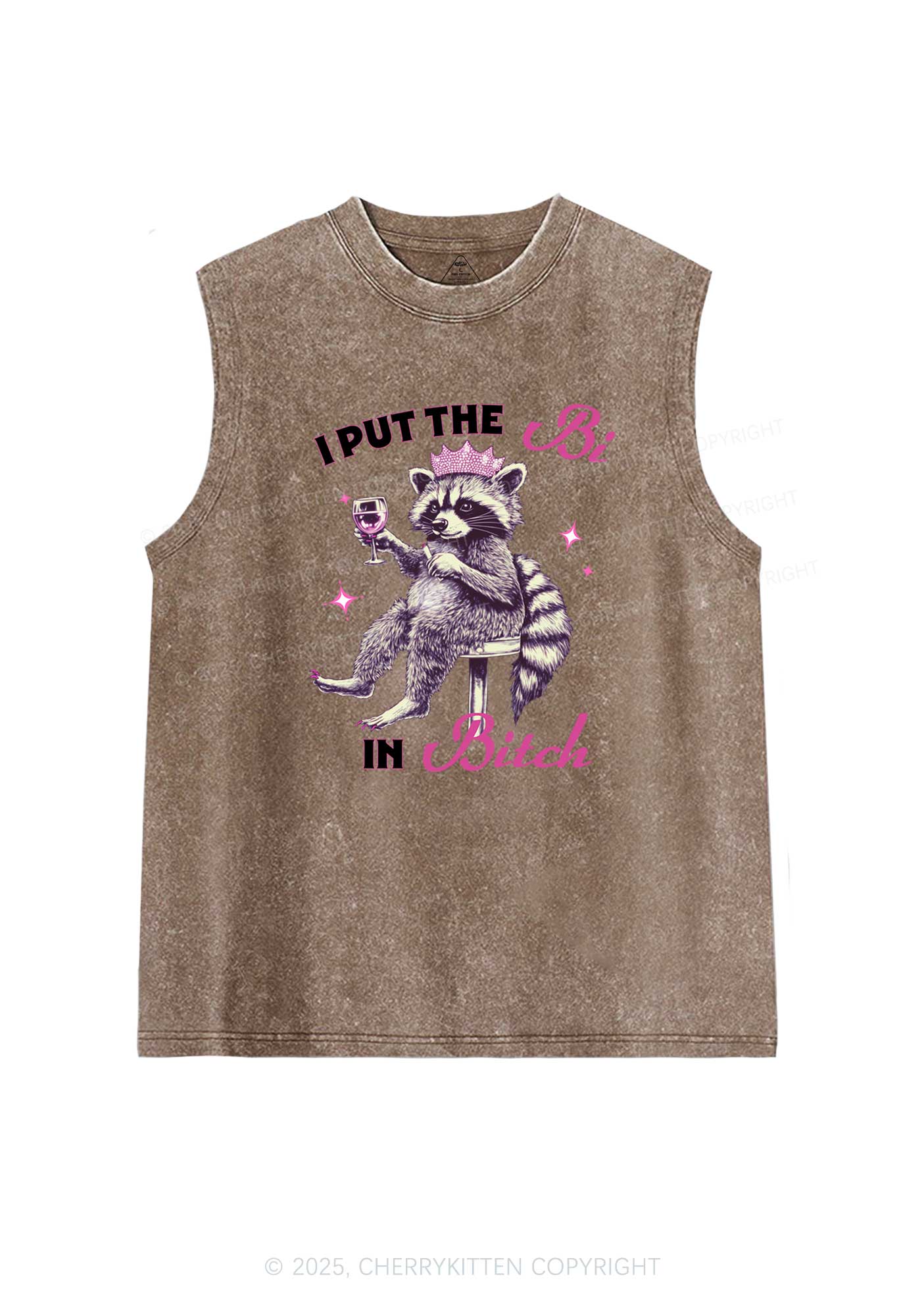 Bi Bxxch Raccoon Pride Y2K Washed Muscle Tank Cherrykitten - Image 6