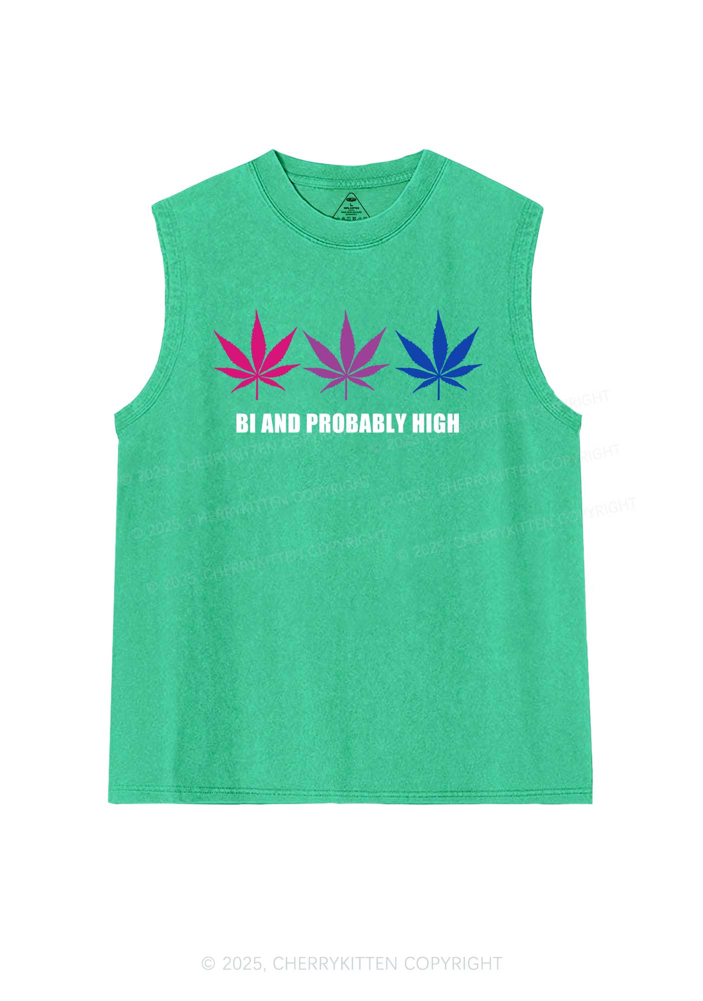 Bi Probably High Pride Y2K Washed Muscle Tank Cherrykitten - Image 5
