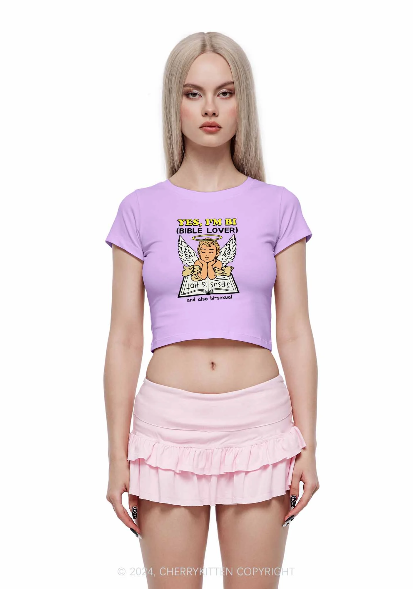 Bible Lover Y2K Baby Tee Cherrykitten - Image 4