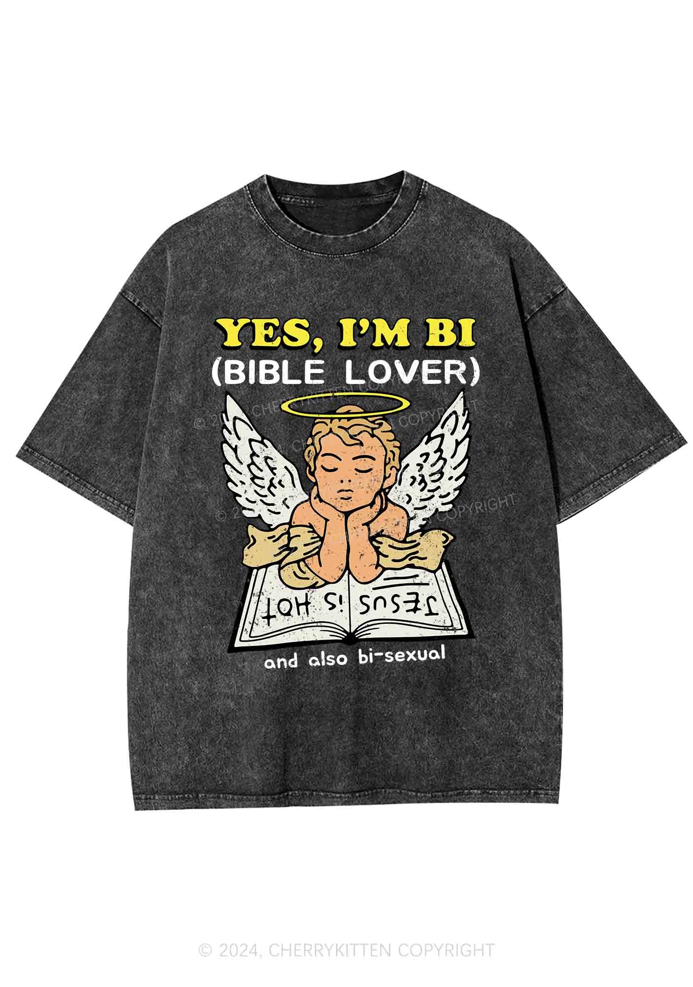 Bible Lover Y2K Washed Tee Cherrykitten - Image 3