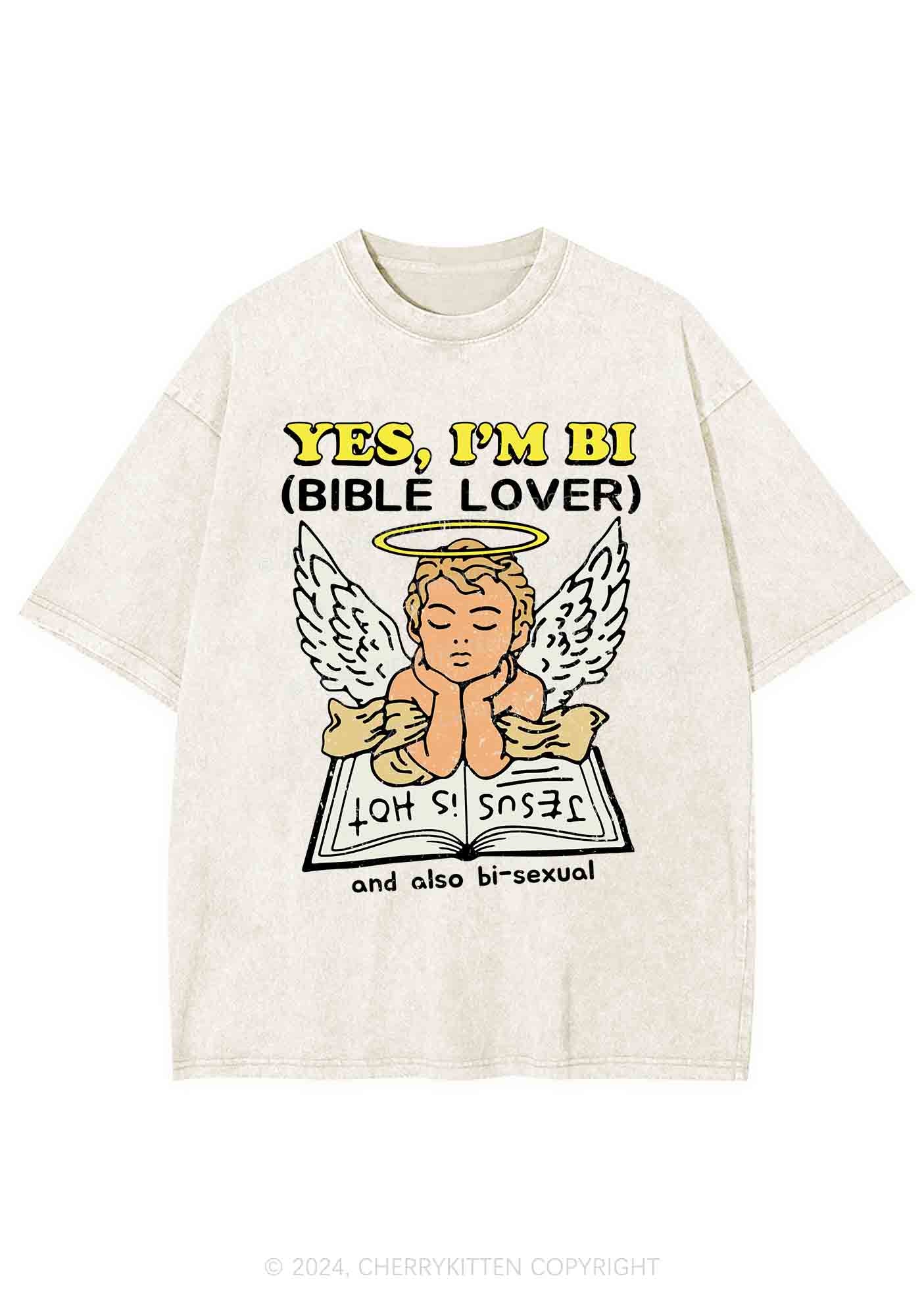 Bible Lover Y2K Washed Tee Cherrykitten - Image 5