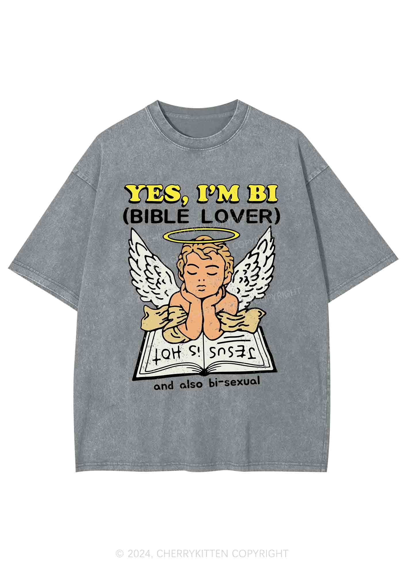 Bible Lover Y2K Washed Tee Cherrykitten - Image 7