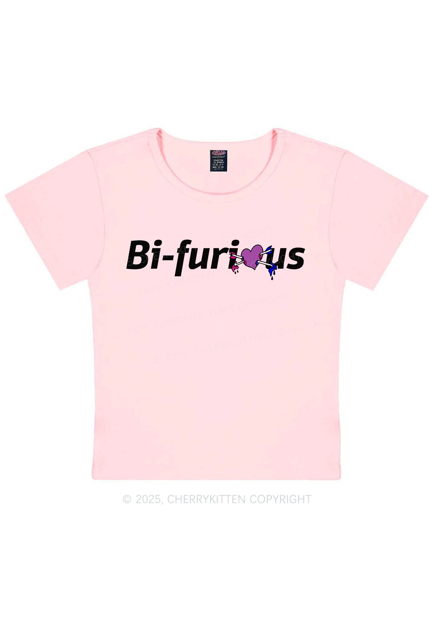 Bifurious Pride Y2K Baby Tee Cherrykitten - Image 12