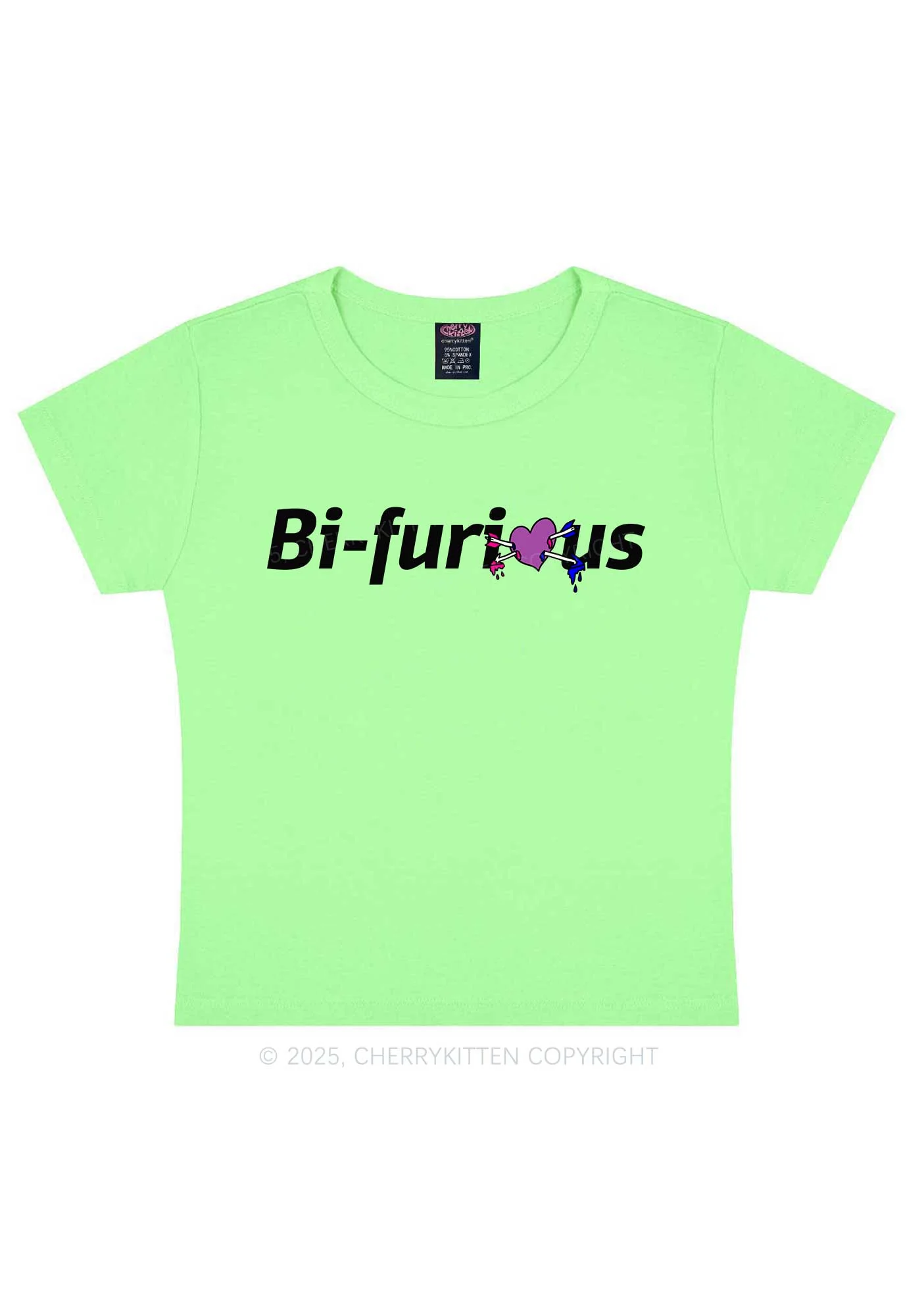 Bifurious Pride Y2K Baby Tee Cherrykitten - Image 13