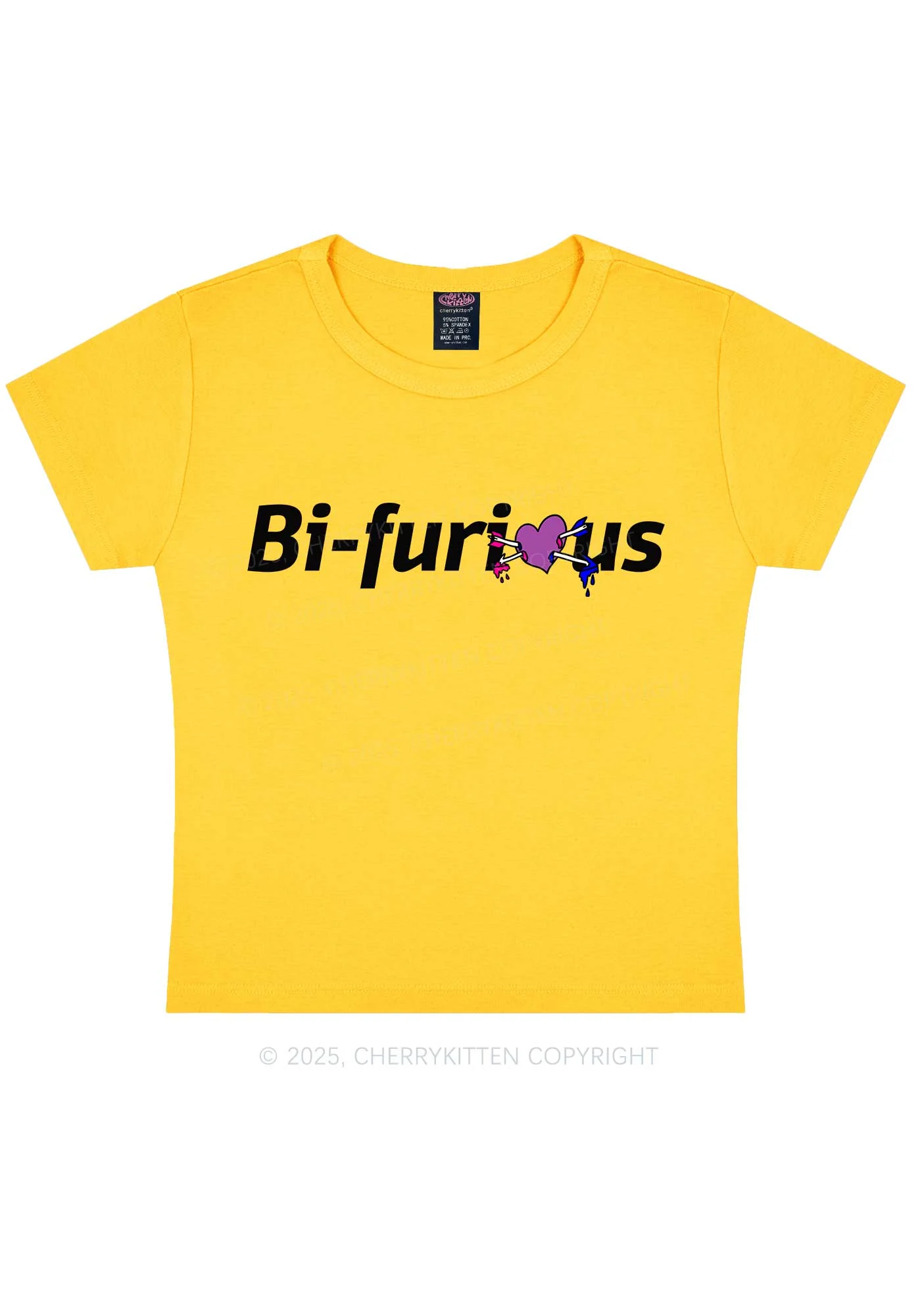 Bifurious Pride Y2K Baby Tee Cherrykitten - Image 5
