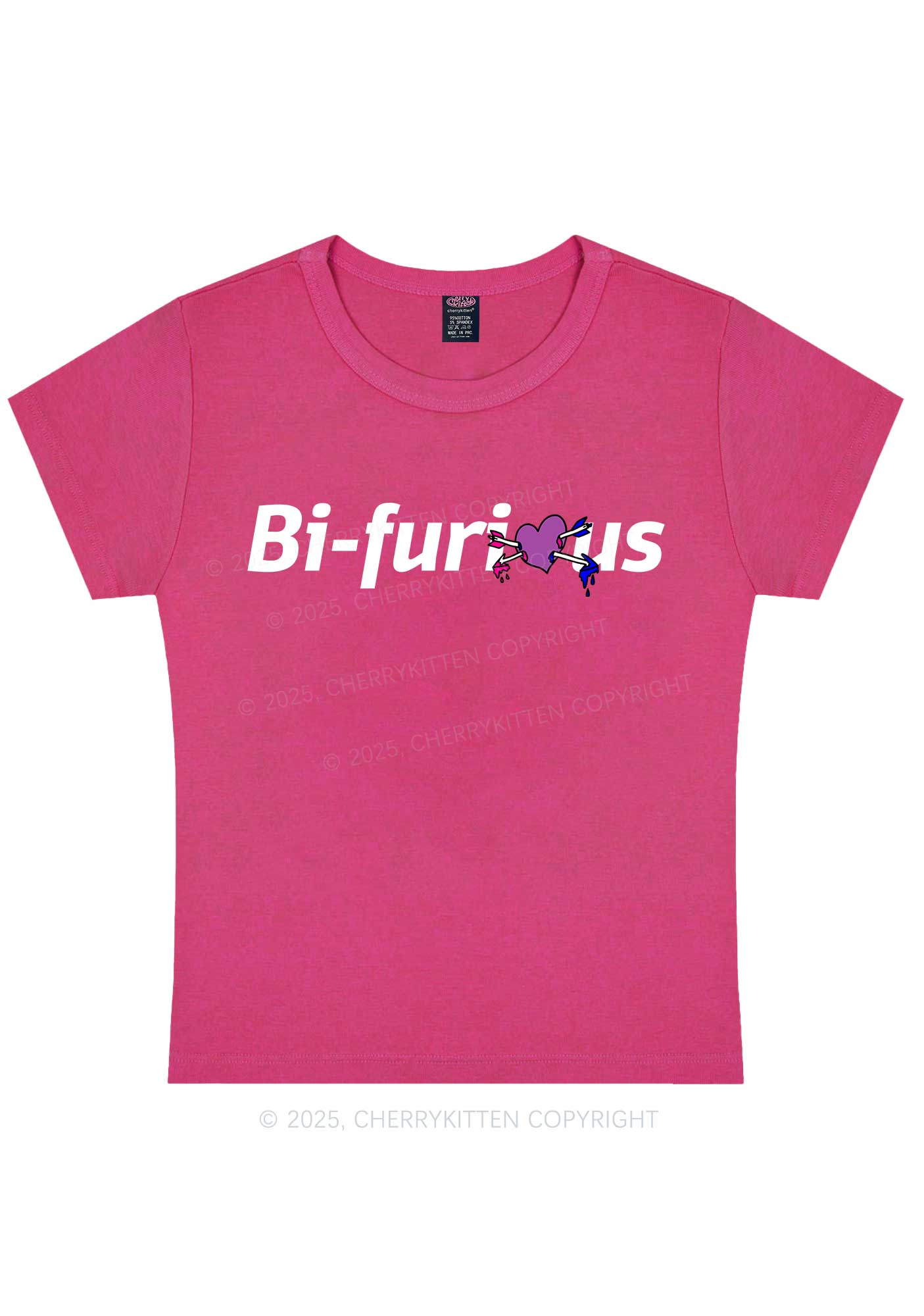 Bifurious Pride Y2K Baby Tee Cherrykitten - Image 7