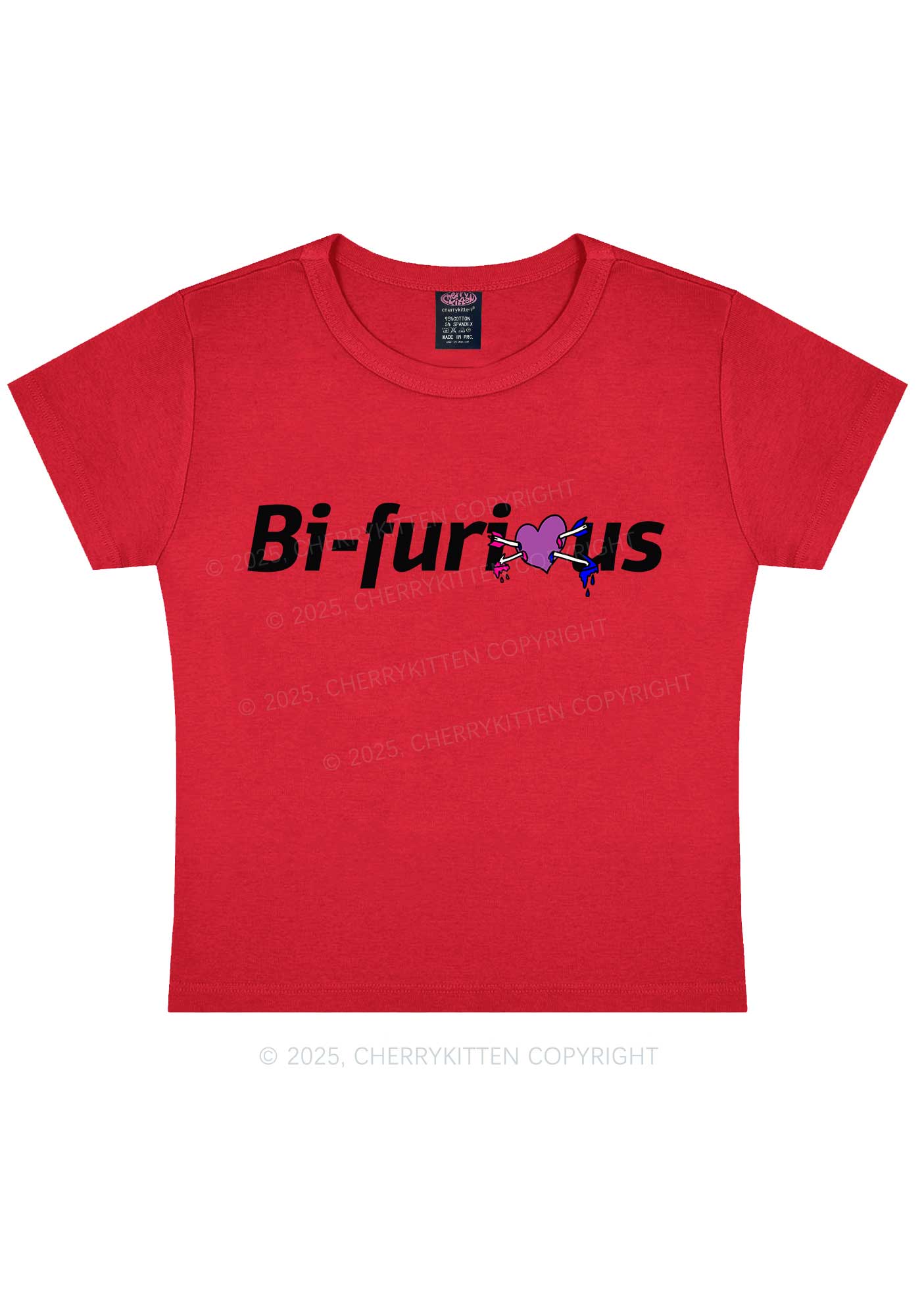 Bifurious Pride Y2K Baby Tee Cherrykitten - Image 8