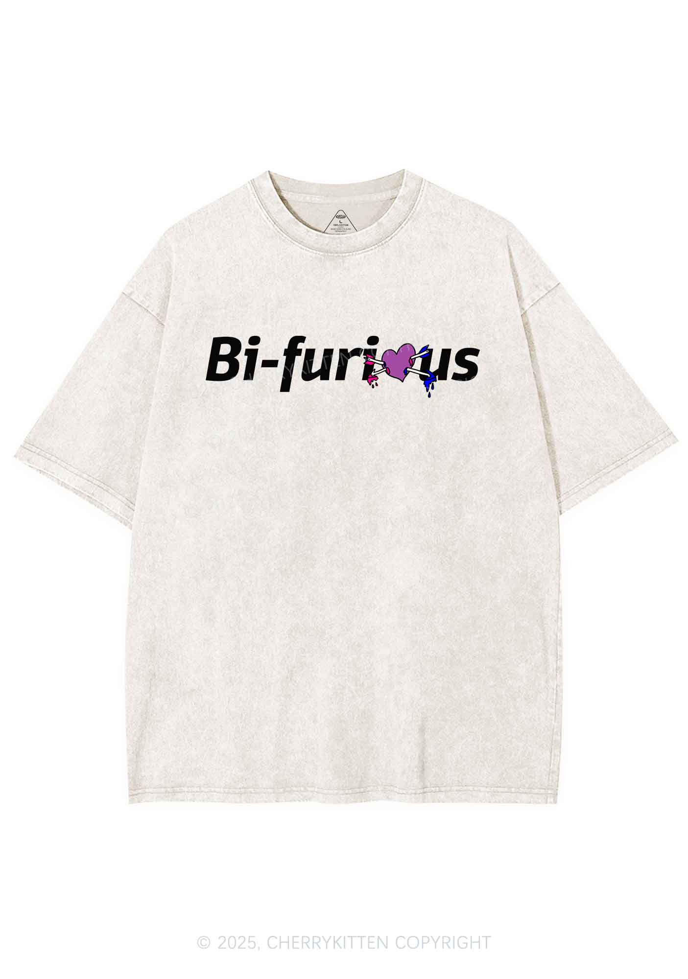 Bifurious Pride Y2K Shirts Washed Tee Cherrykitten - Image 5
