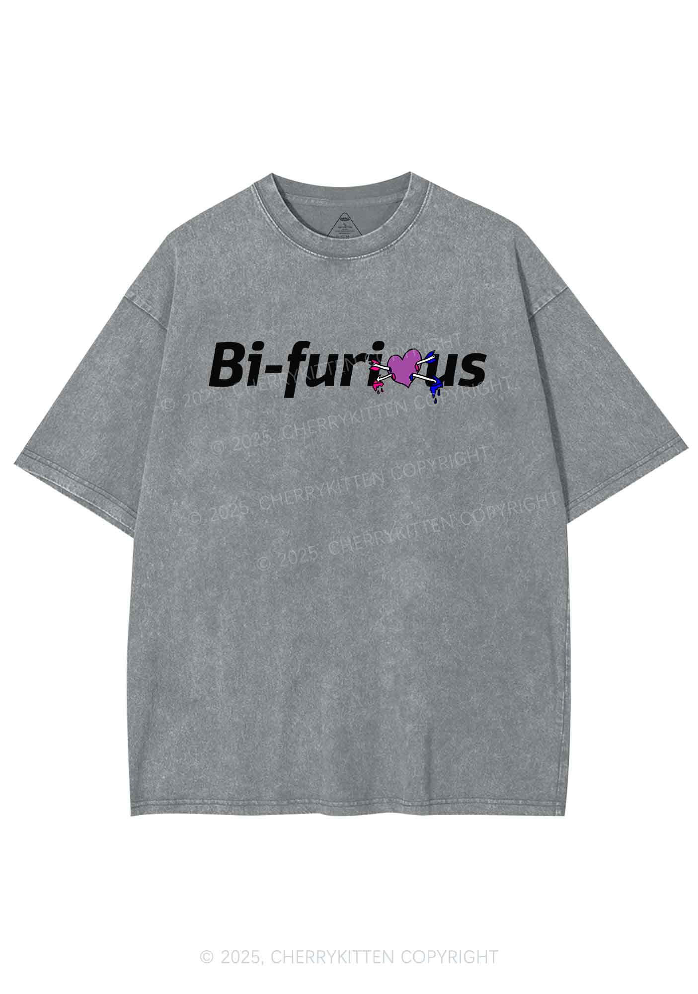Bifurious Pride Y2K Shirts Washed Tee Cherrykitten - Image 8