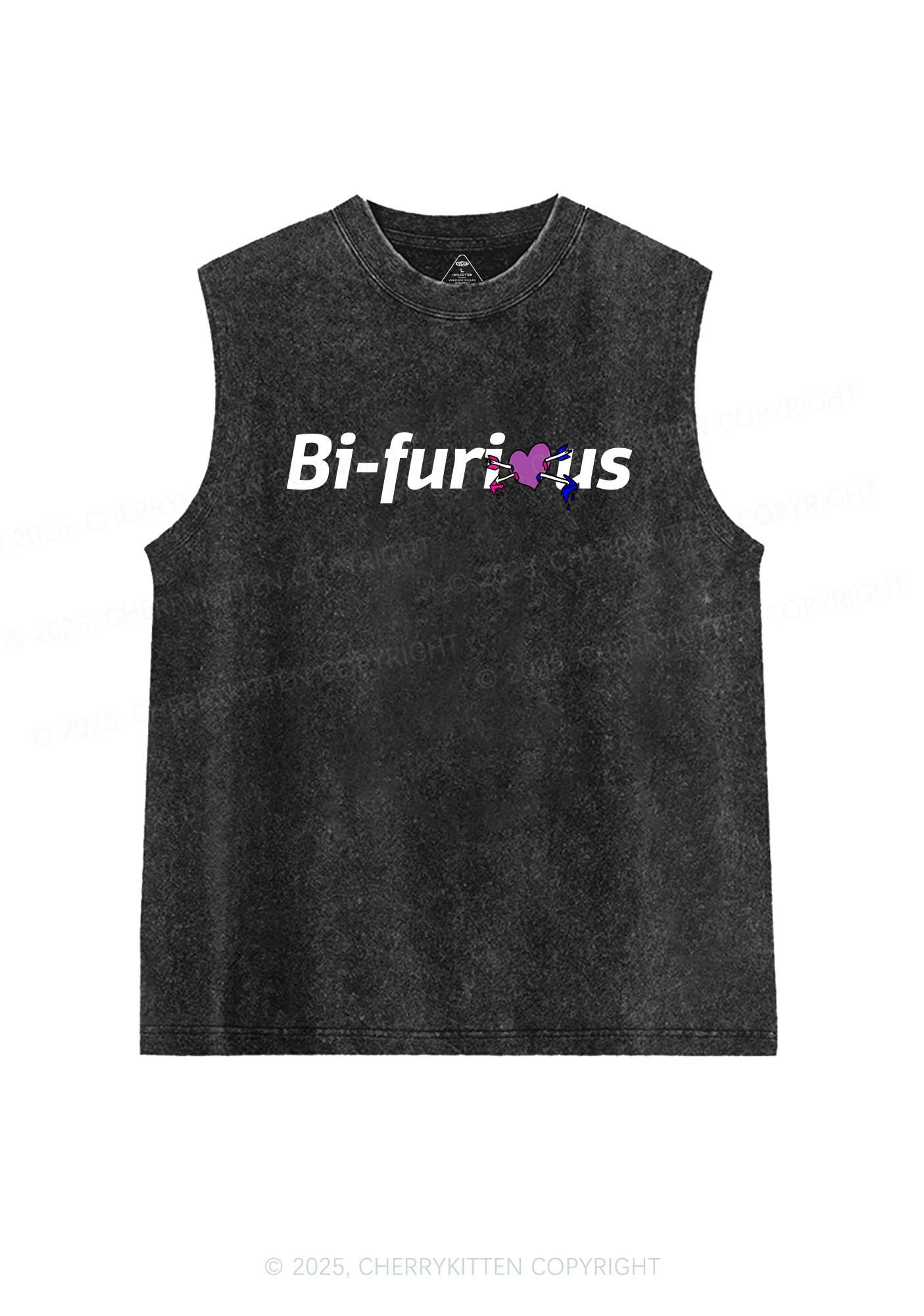 Bifurious Pride Y2K Washed Muscle Tank Cherrykitten - Image 3