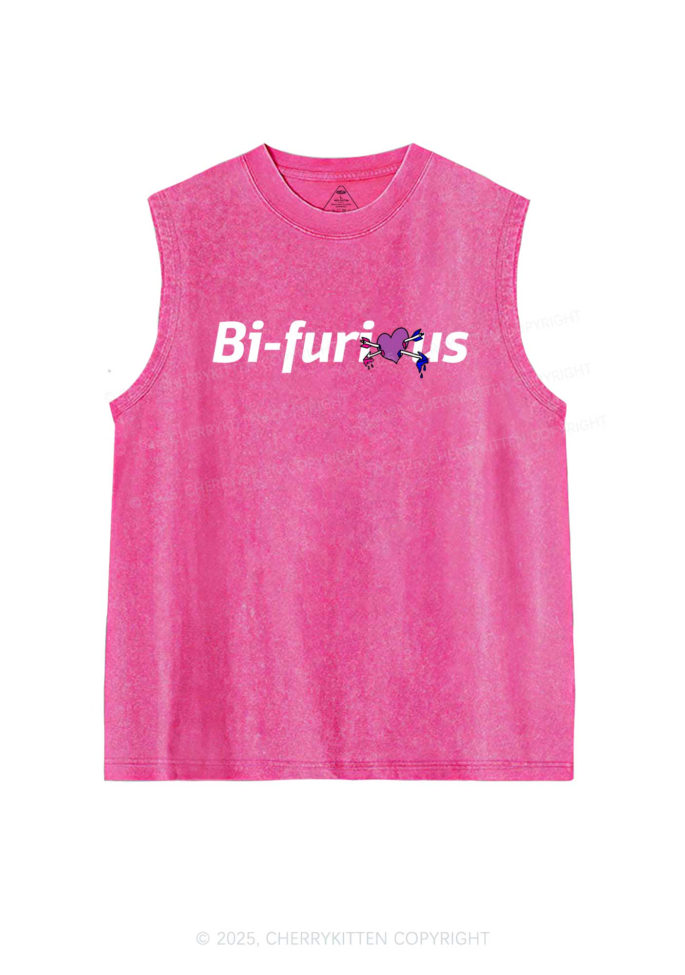 Bifurious Pride Y2K Washed Muscle Tank Cherrykitten - Image 4