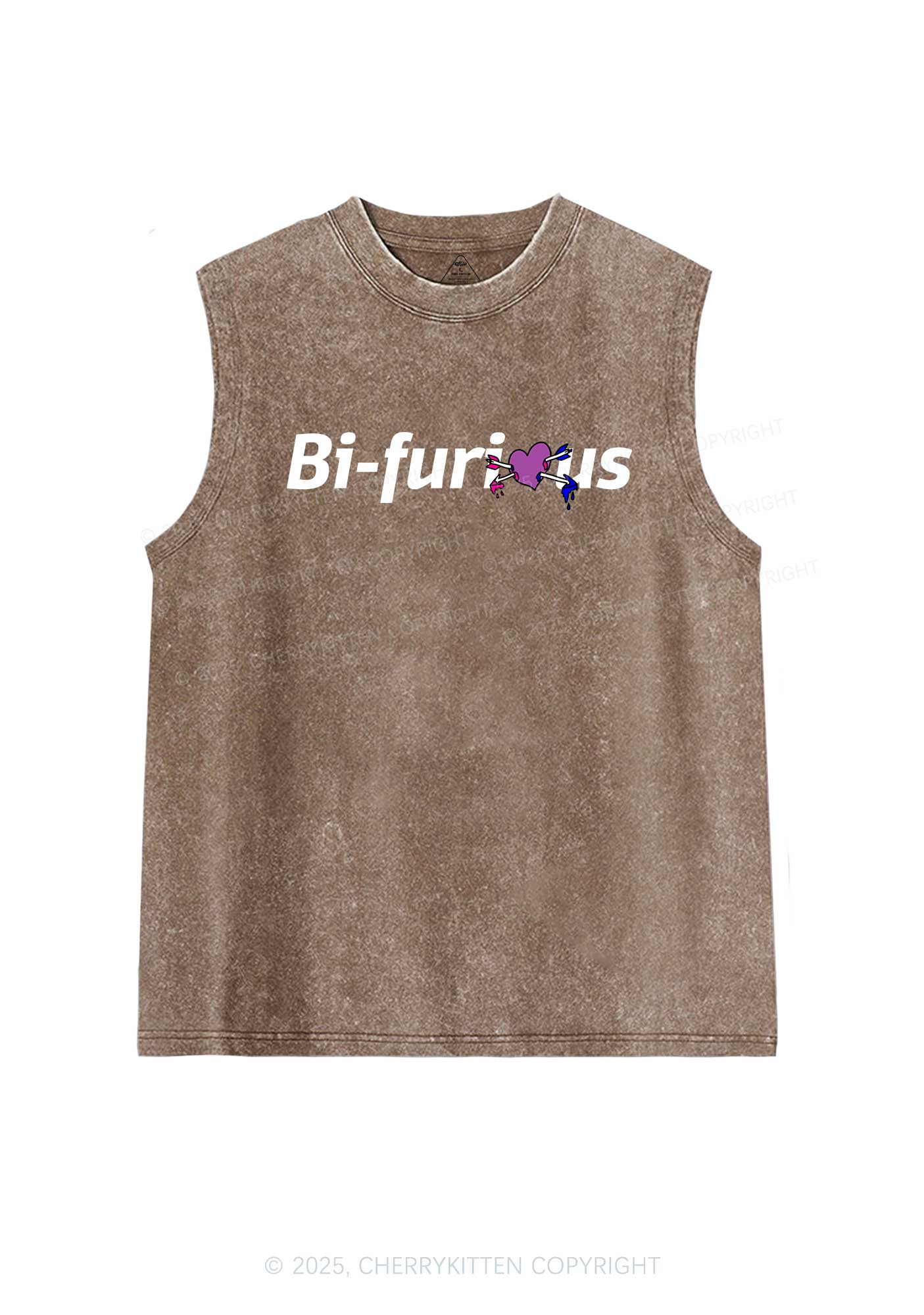 Bifurious Pride Y2K Washed Muscle Tank Cherrykitten - Image 6