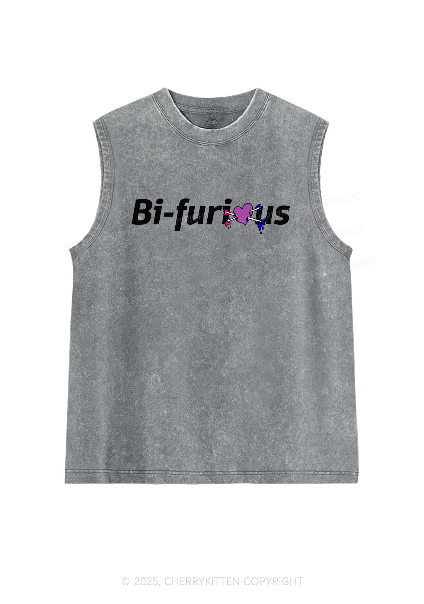 Bifurious Pride Y2K Washed Muscle Tank Cherrykitten - Image 7