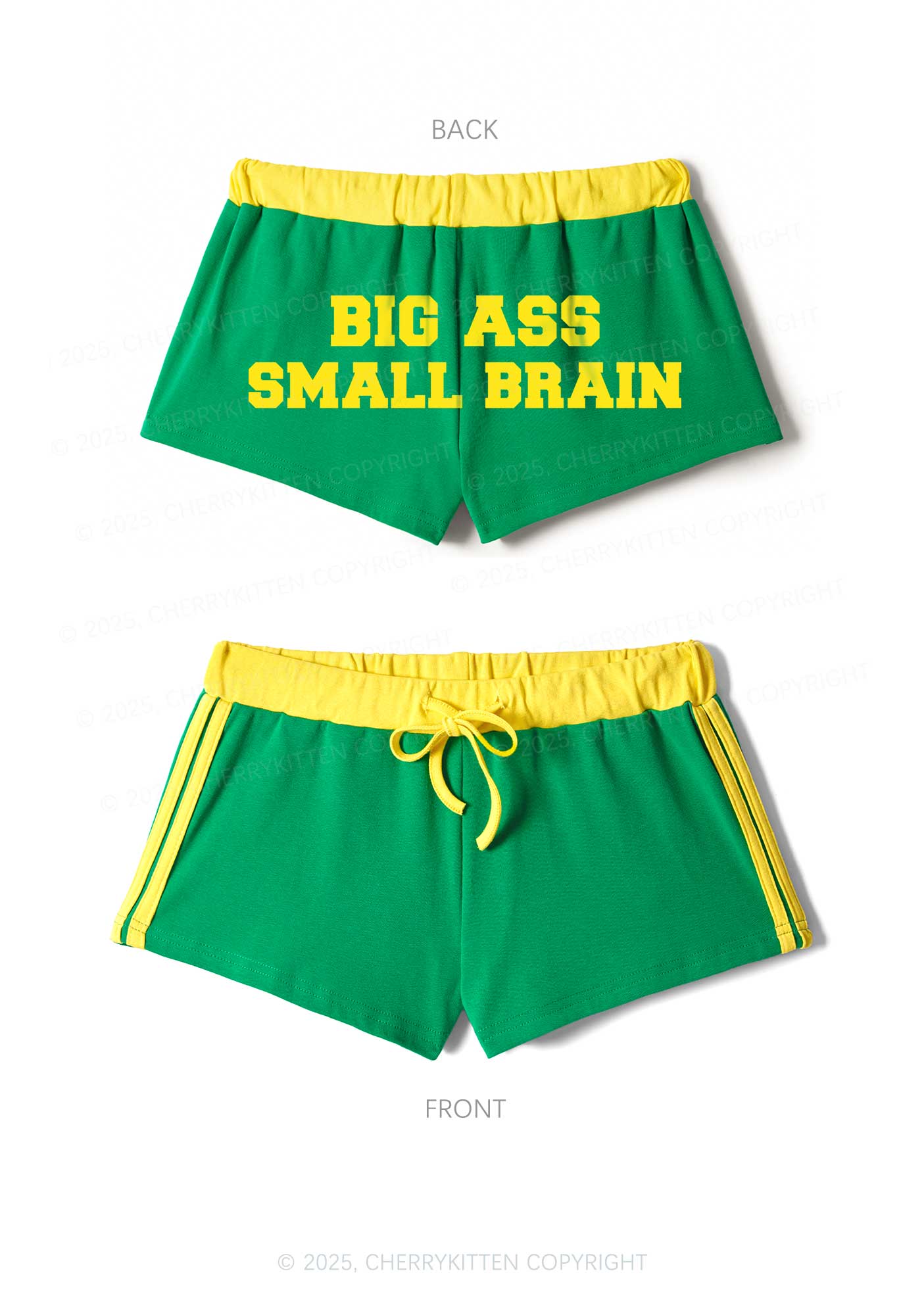 Big Axx Small Brain Y2K Drawstring Mini Shorts Cherrykitten - Image 6