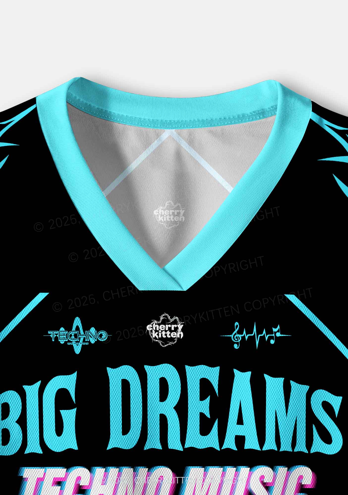 Big Dreams Techno Music Y2K Crop Sport Jersey Shirts Cherrykitten - Image 5