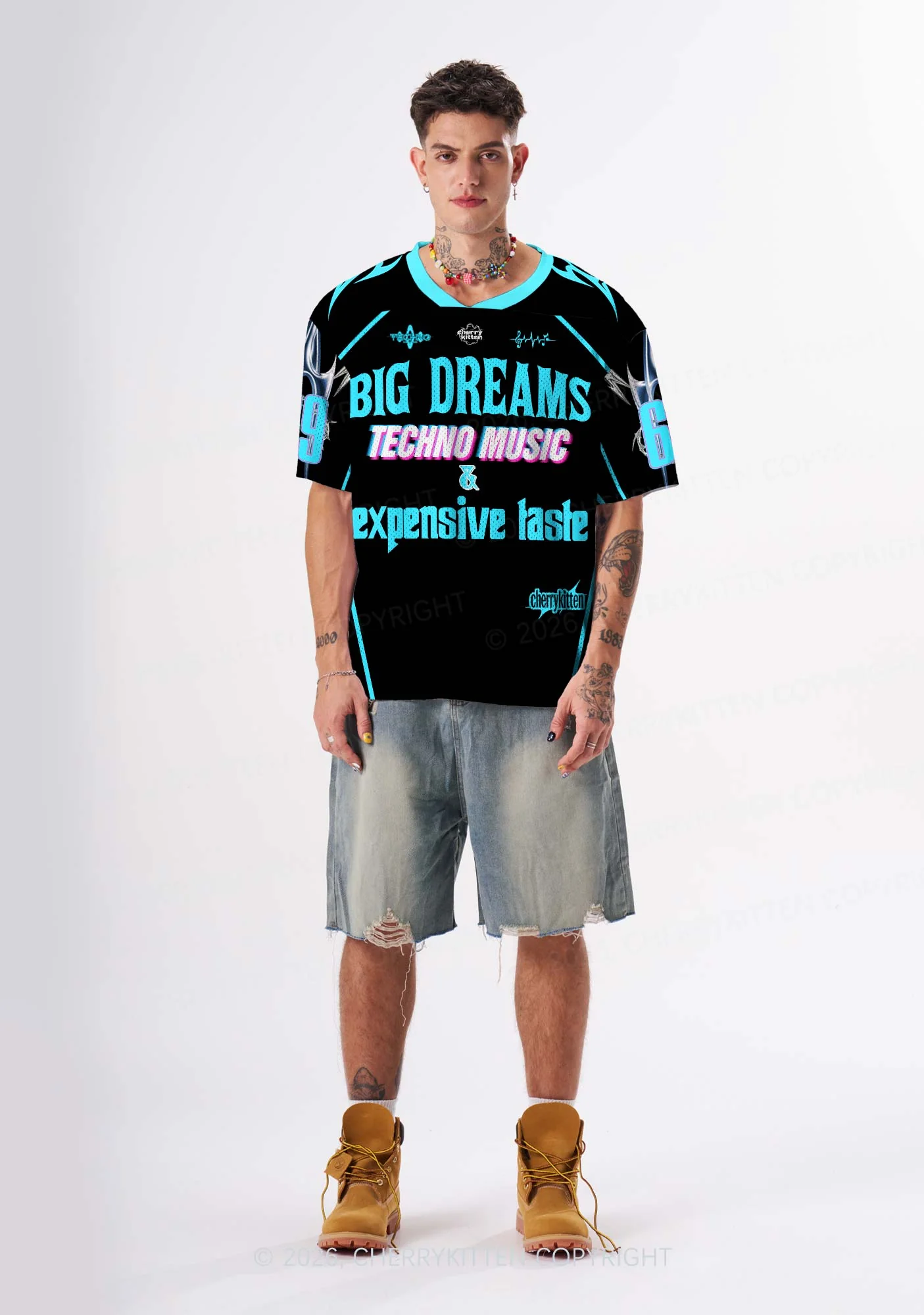 Big Dreams Techno Music Y2K Sport Jersey Shirts Cherrykitten - Image 2