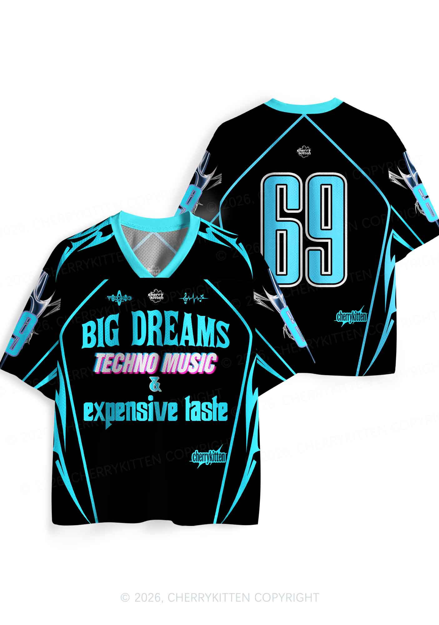Big Dreams Techno Music Y2K Sport Jersey Shirts Cherrykitten - Image 4