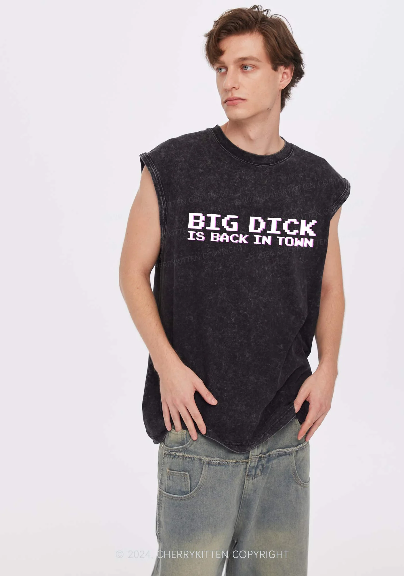 Big Is Back In Town Y2K Washed Tank Cherrykitten - Image 2