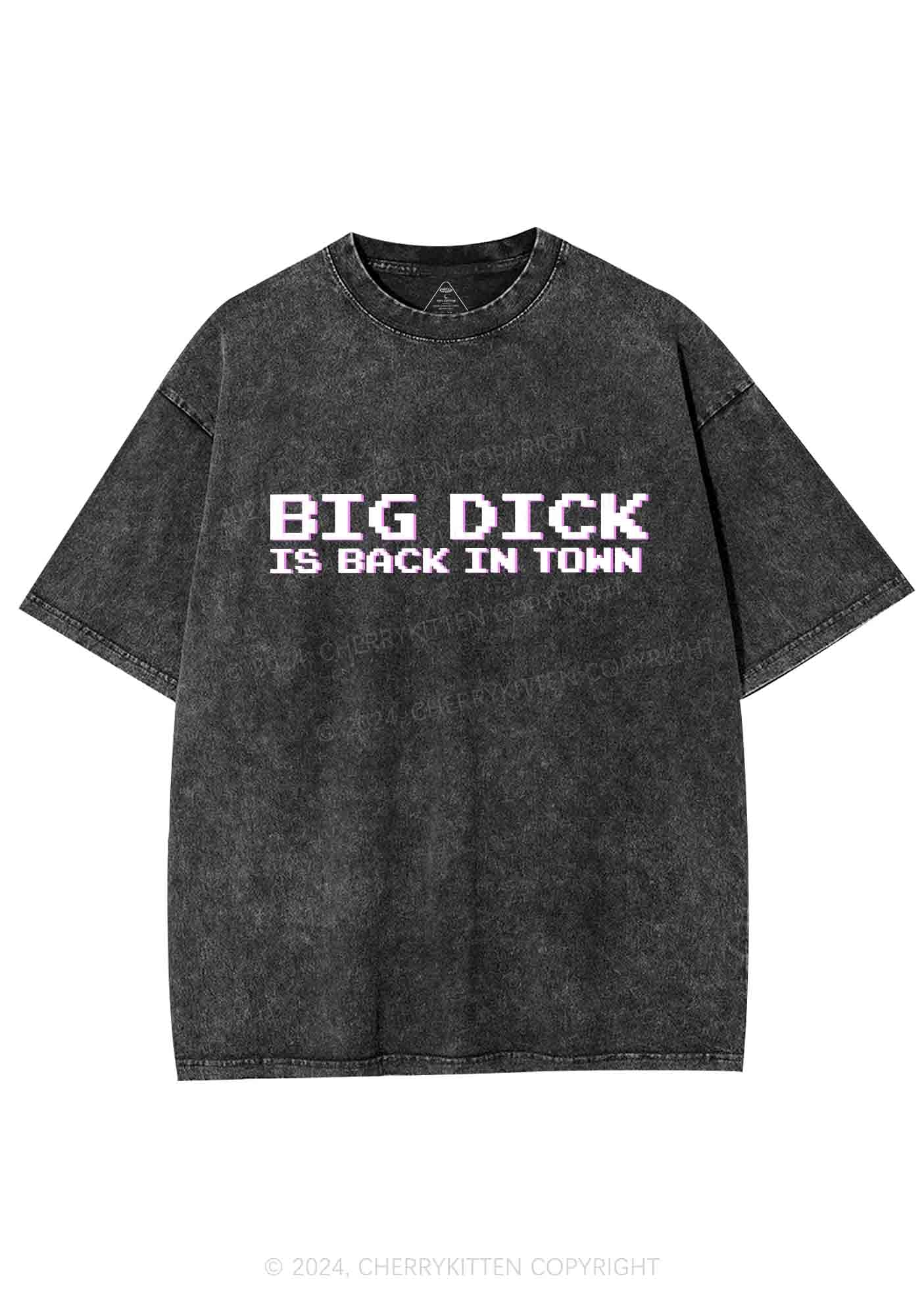 Big Is Back In Town Y2K Washed Tee Cherrykitten - Image 3