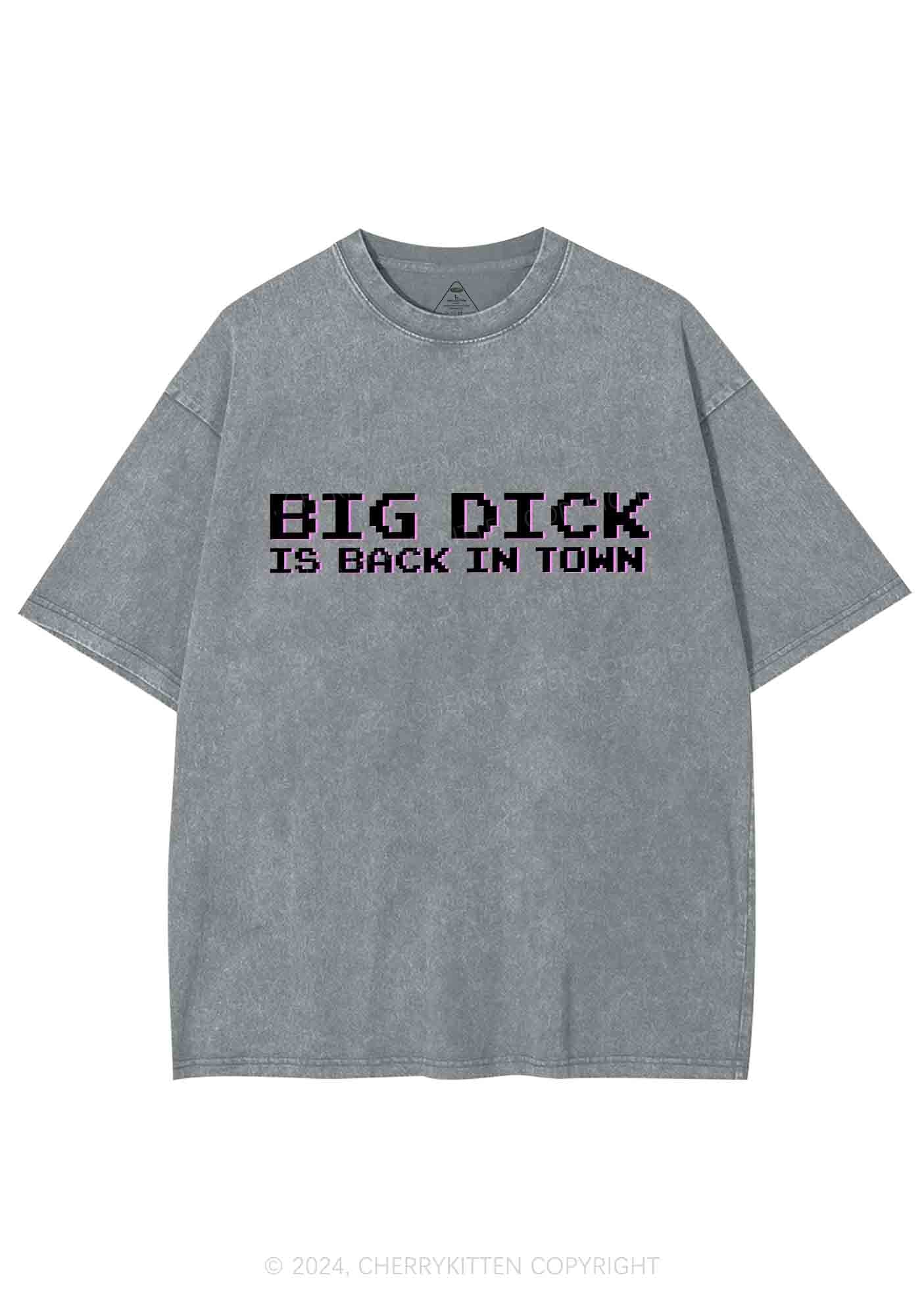 Big Is Back In Town Y2K Washed Tee Cherrykitten - Image 7