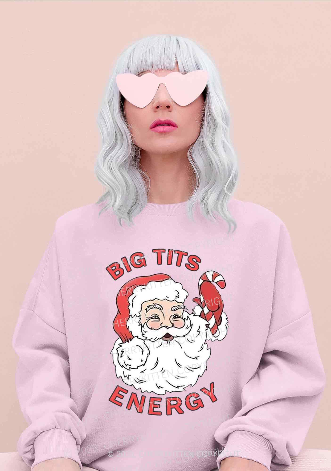 Big Santa Energy Christmas Y2K Sweatshirt Cherrykitten - Image 2