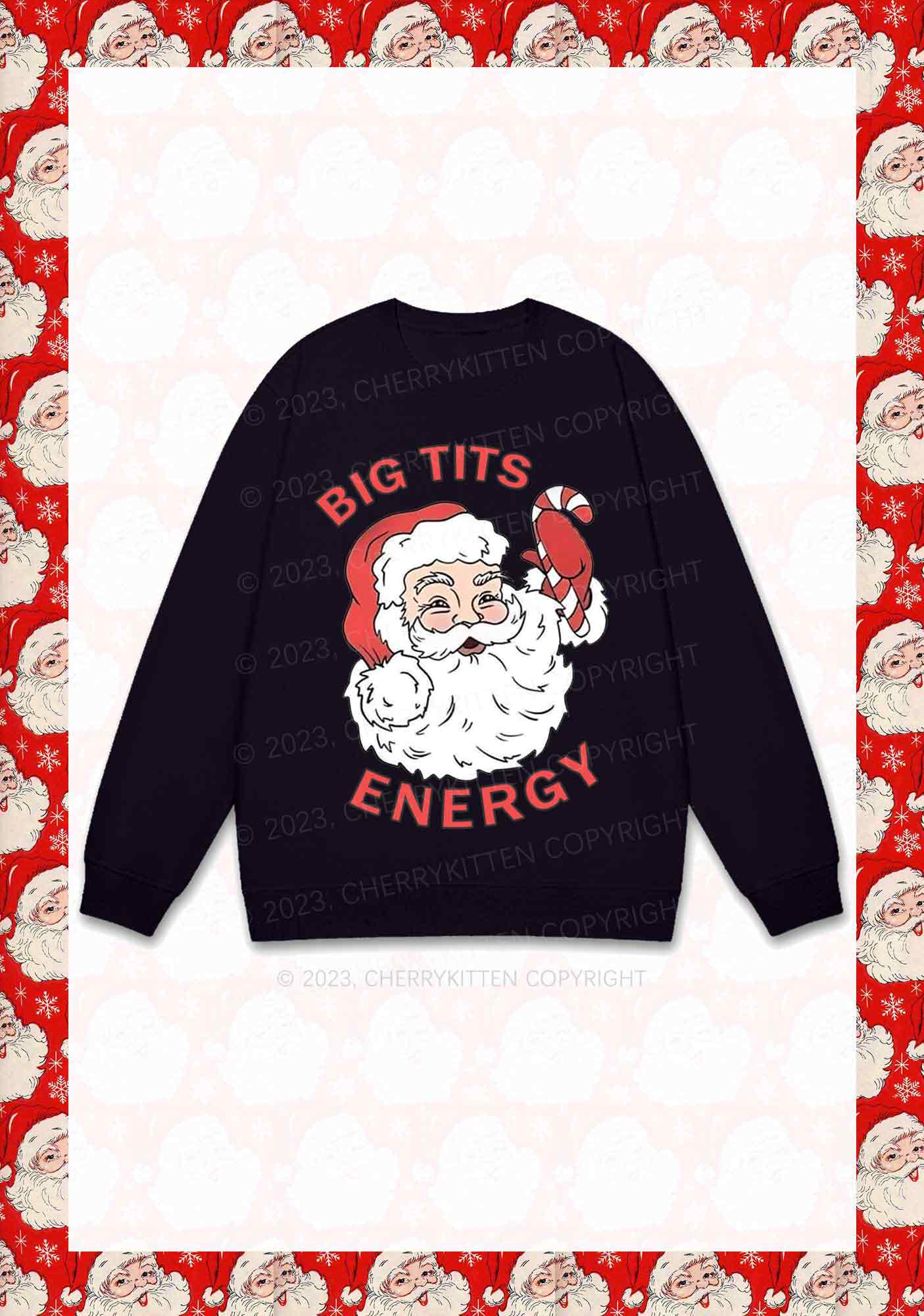 Big Santa Energy Christmas Y2K Sweatshirt Cherrykitten - Image 3