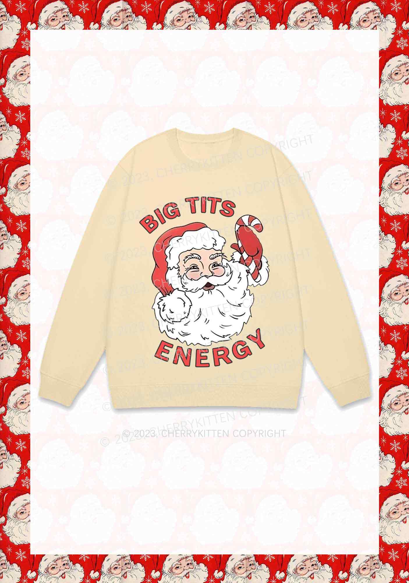 Big Santa Energy Christmas Y2K Sweatshirt Cherrykitten - Image 4
