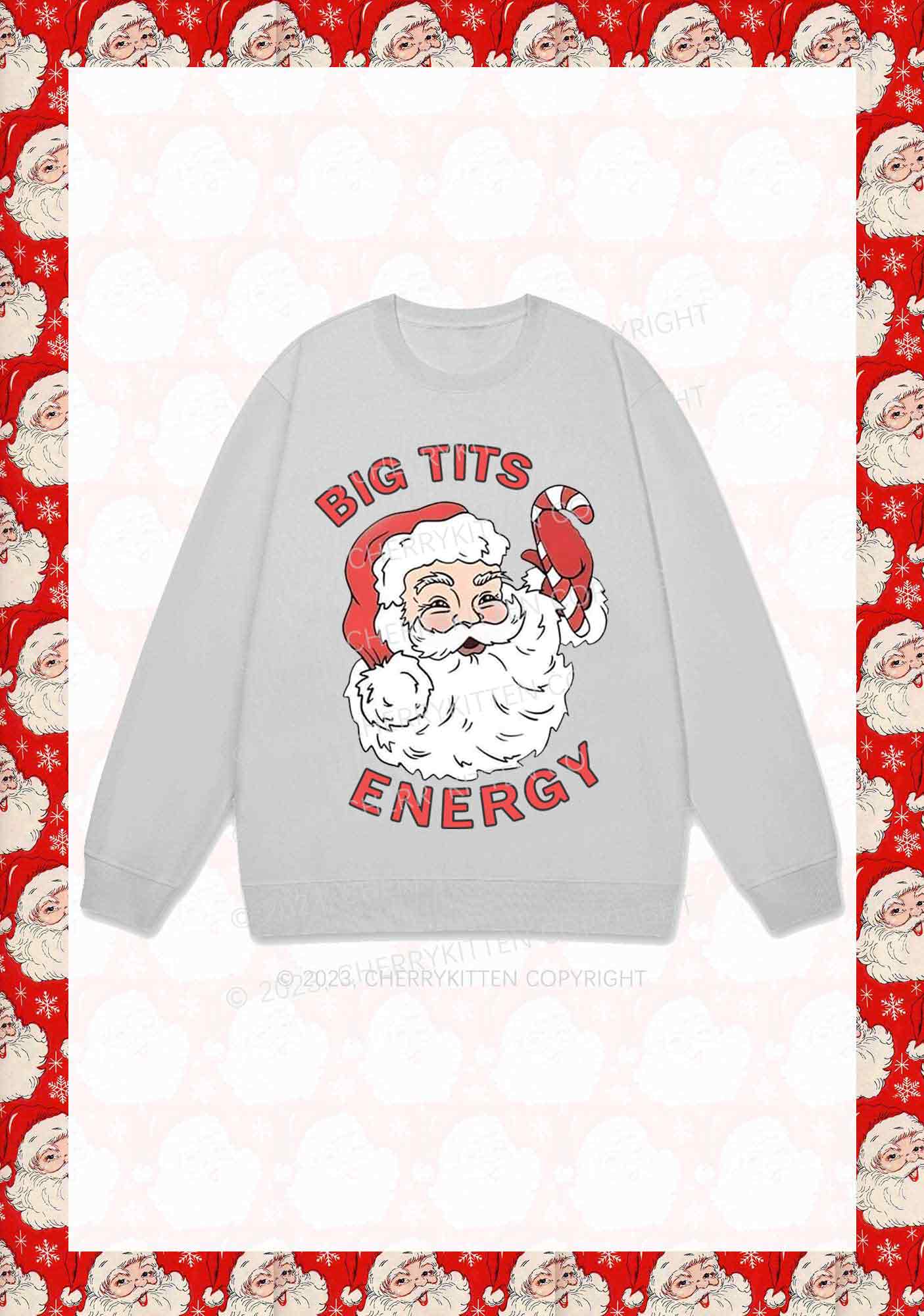 Big Santa Energy Christmas Y2K Sweatshirt Cherrykitten - Image 5