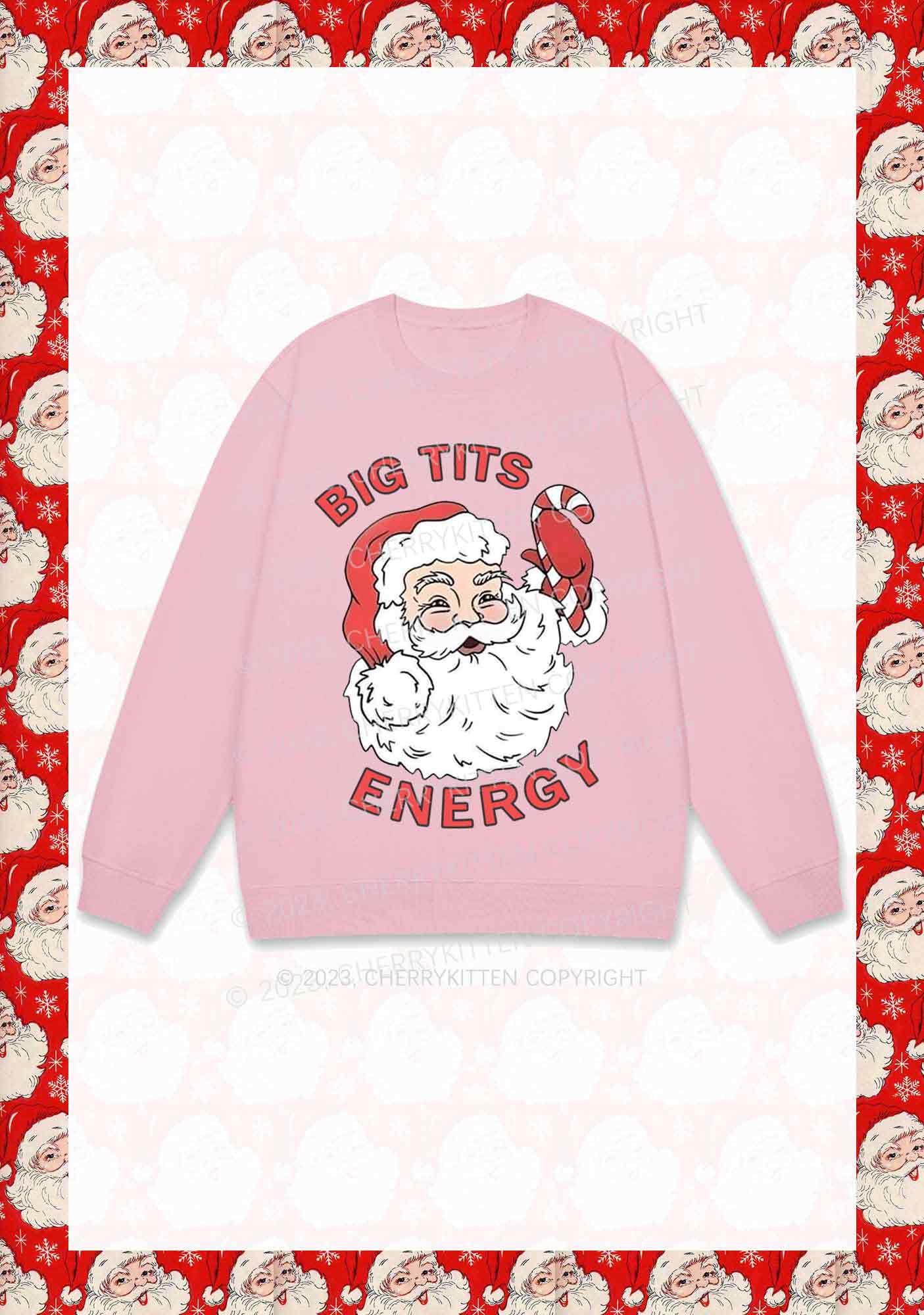 Big Santa Energy Christmas Y2K Sweatshirt Cherrykitten - Image 6