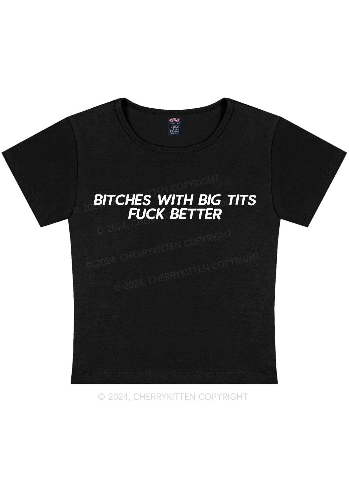 Big Txts Bxxch Y2K Baby Tee Cherrykitten - Image 3