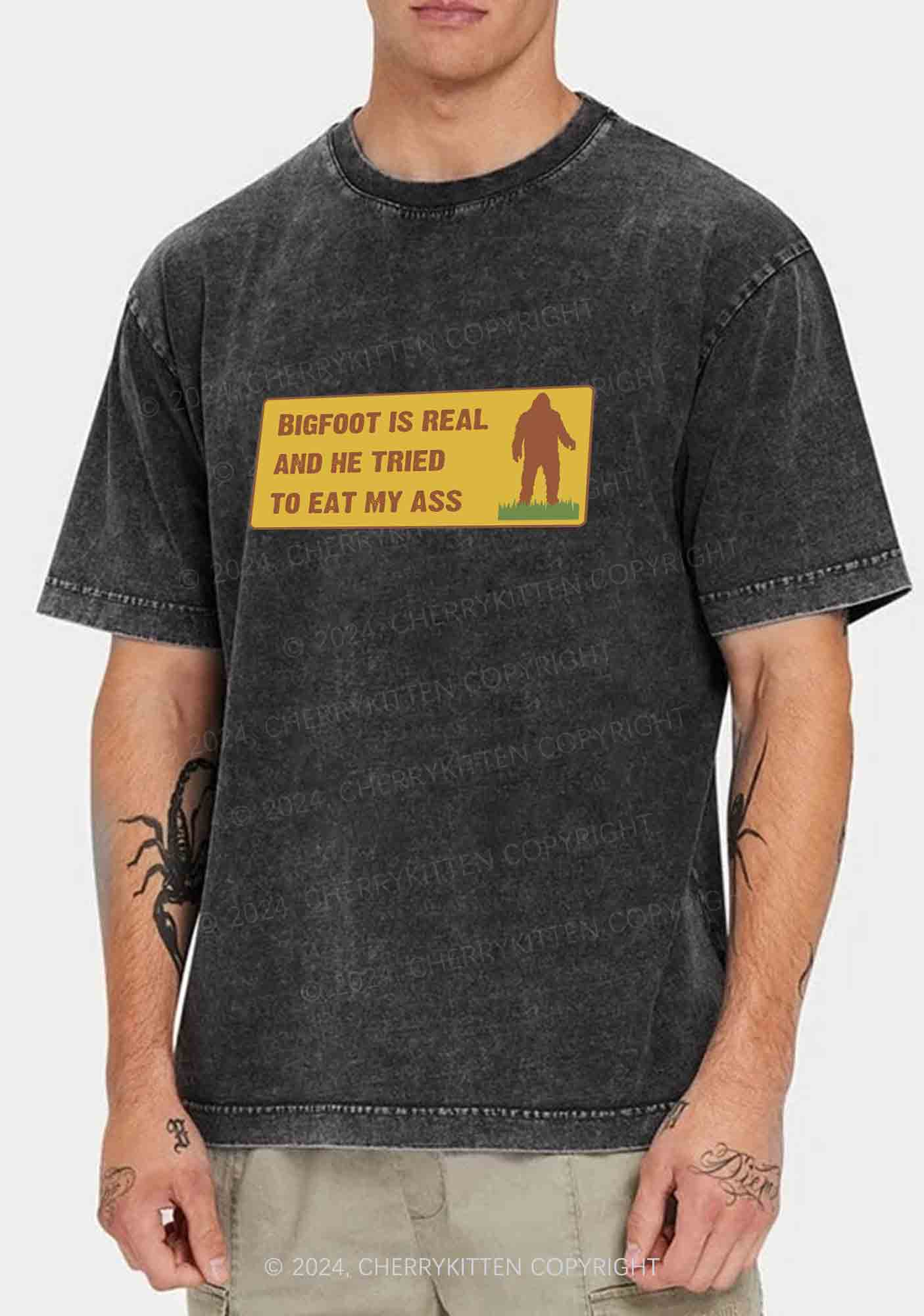 Bigfoot Is Real Y2K Washed Tee Cherrykitten - Image 2
