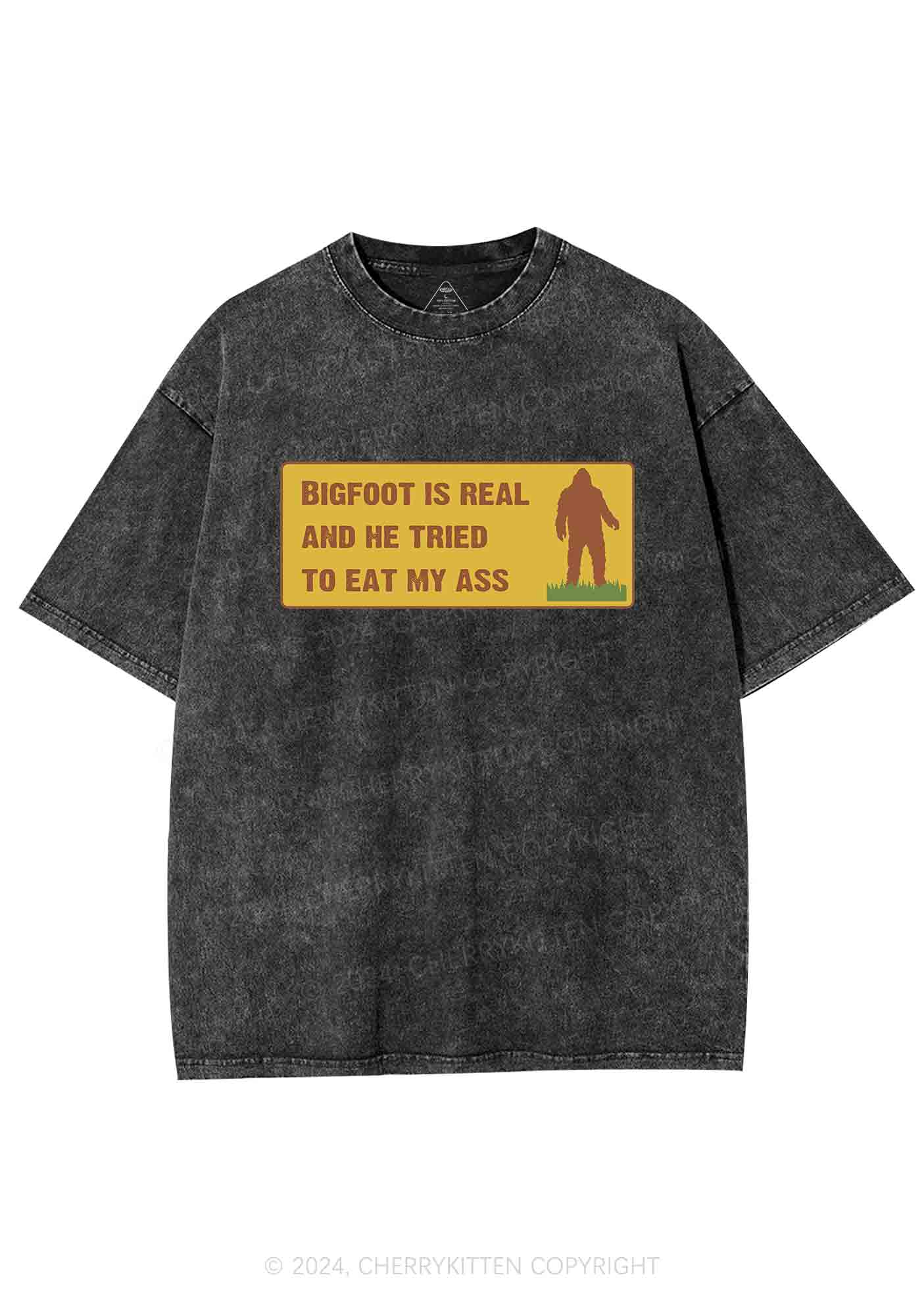 Bigfoot Is Real Y2K Washed Tee Cherrykitten - Image 3