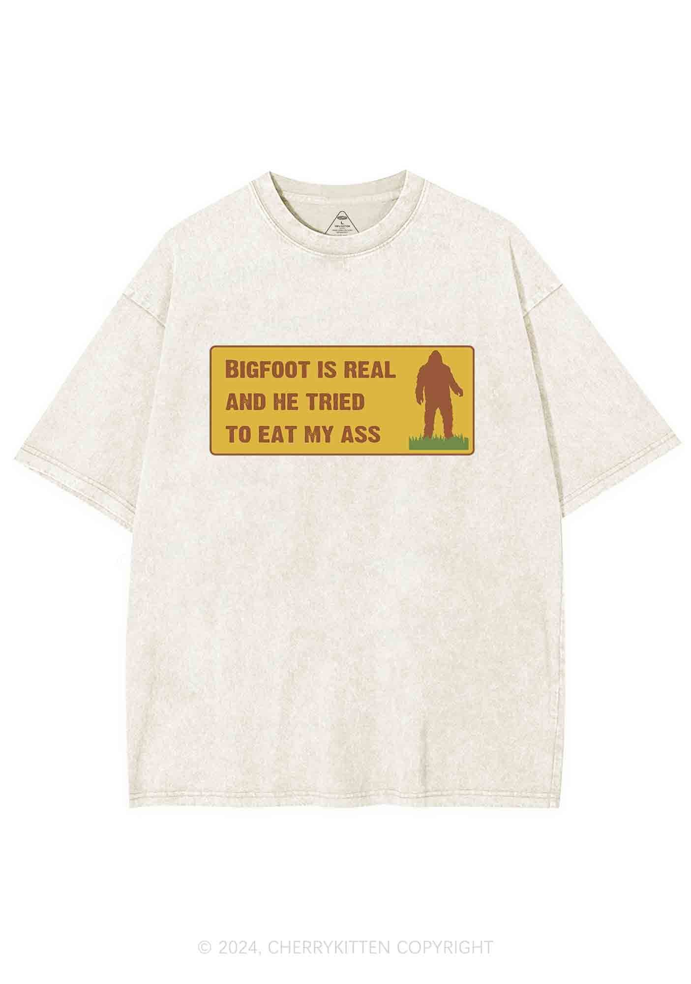 Bigfoot Is Real Y2K Washed Tee Cherrykitten - Image 4