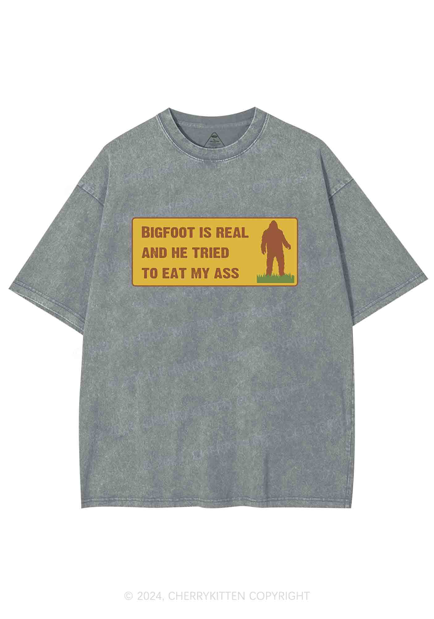 Bigfoot Is Real Y2K Washed Tee Cherrykitten - Image 7