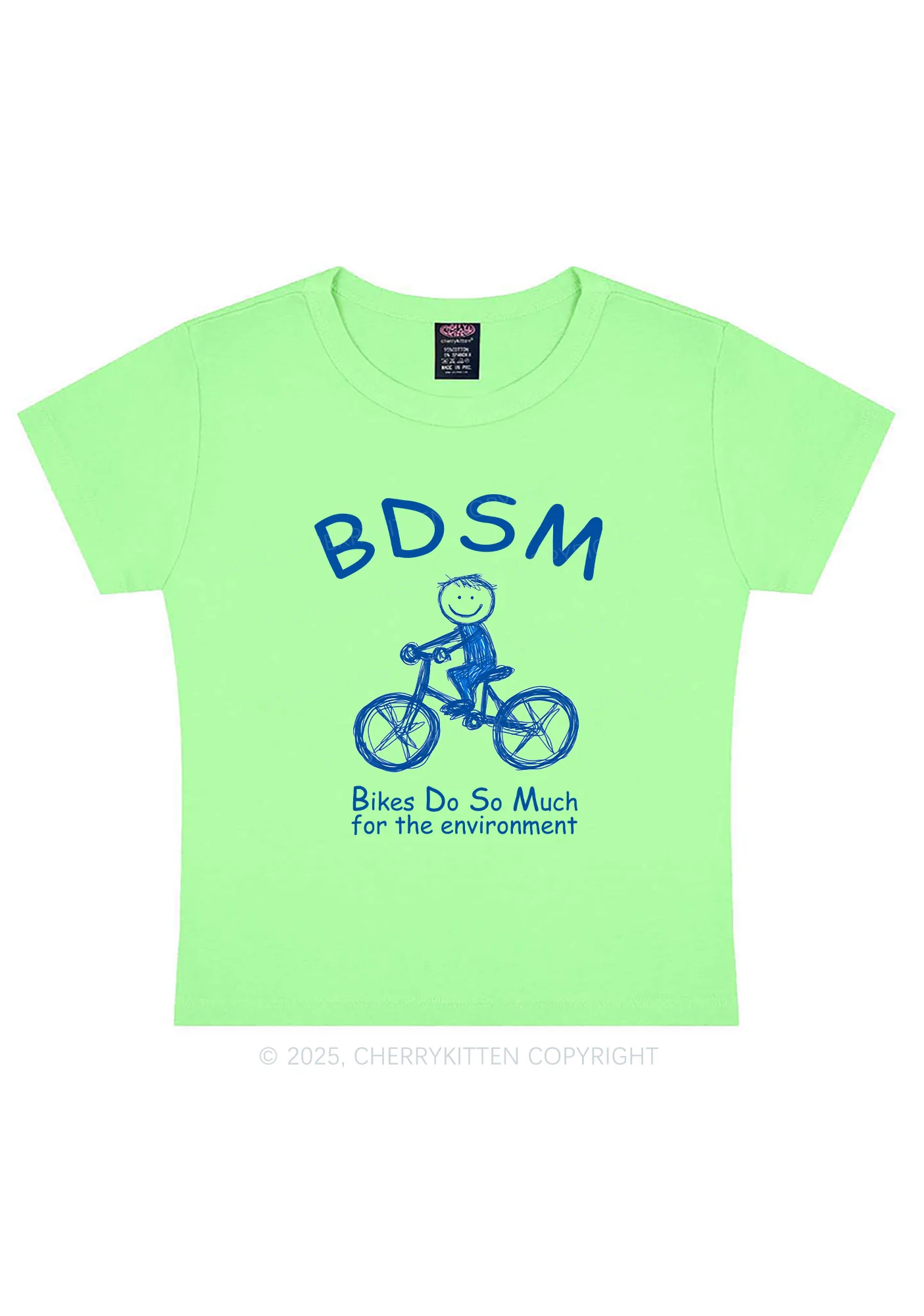 Bikes Do Much Environment Y2K Baby Tee Cherrykitten - Image 12
