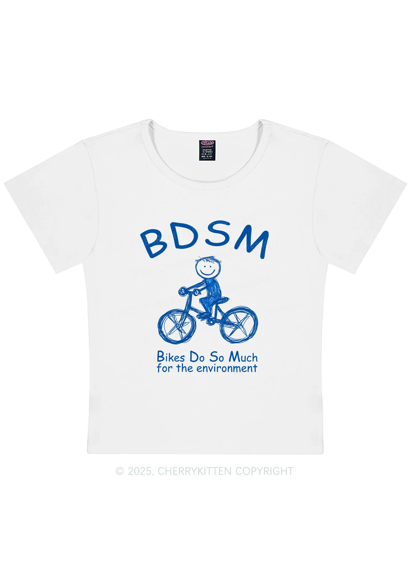 Bikes Do Much Environment Y2K Baby Tee Cherrykitten - Image 4