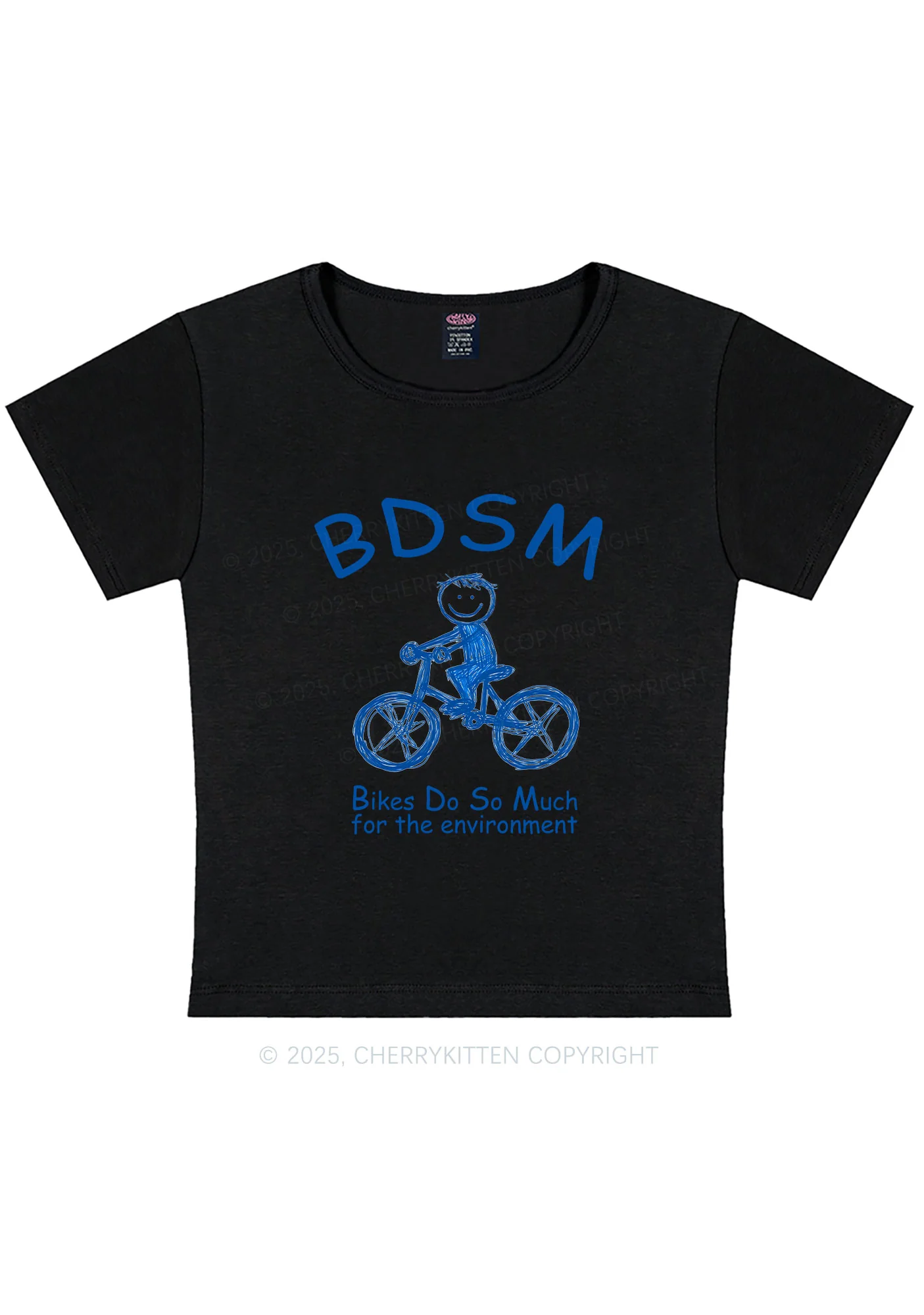 Bikes Do Much Environment Y2K Baby Tee Cherrykitten - Image 5