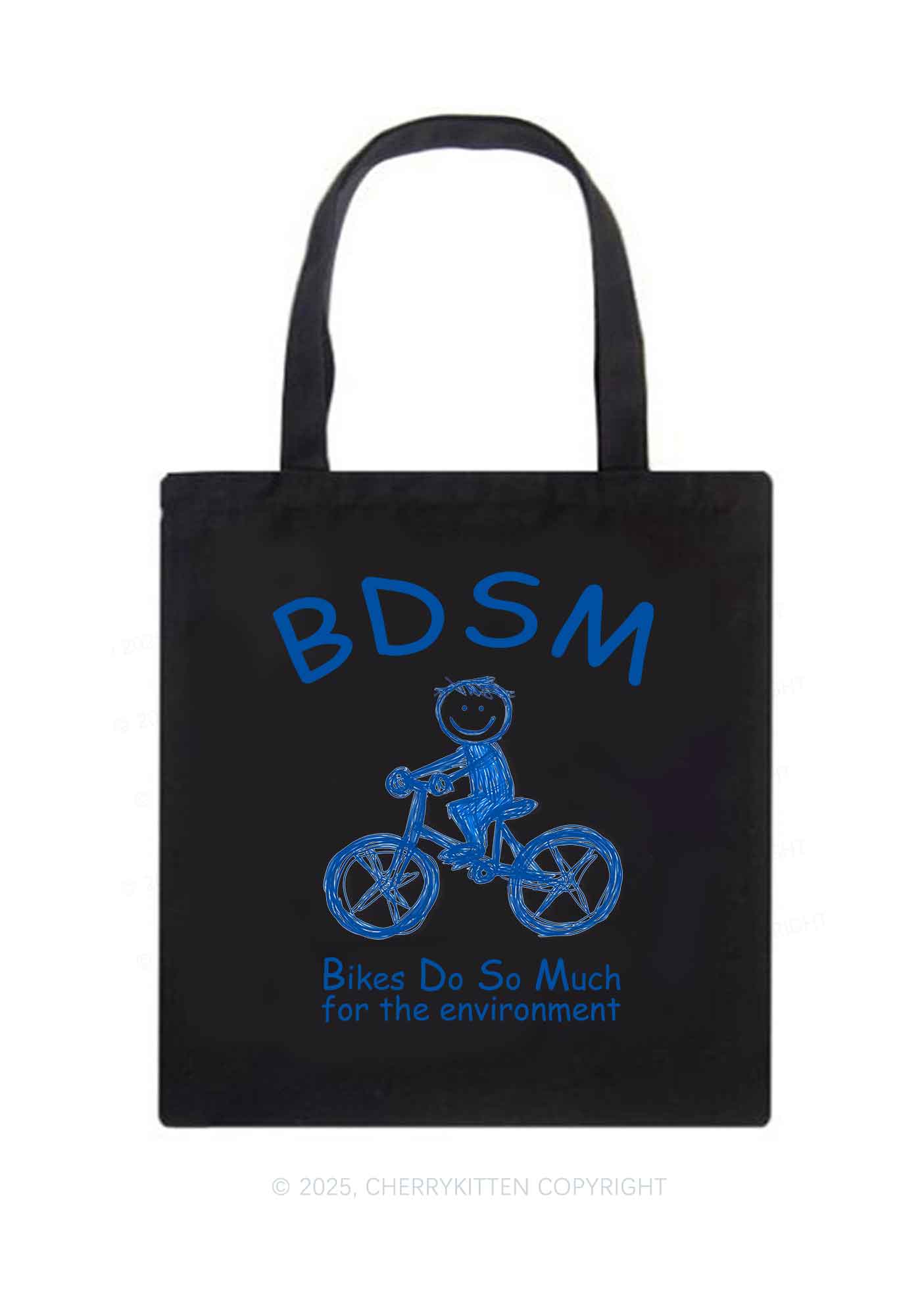Bikes Do Much Environment Y2K Canvas Tote Bag Cherrykitten - Image 3