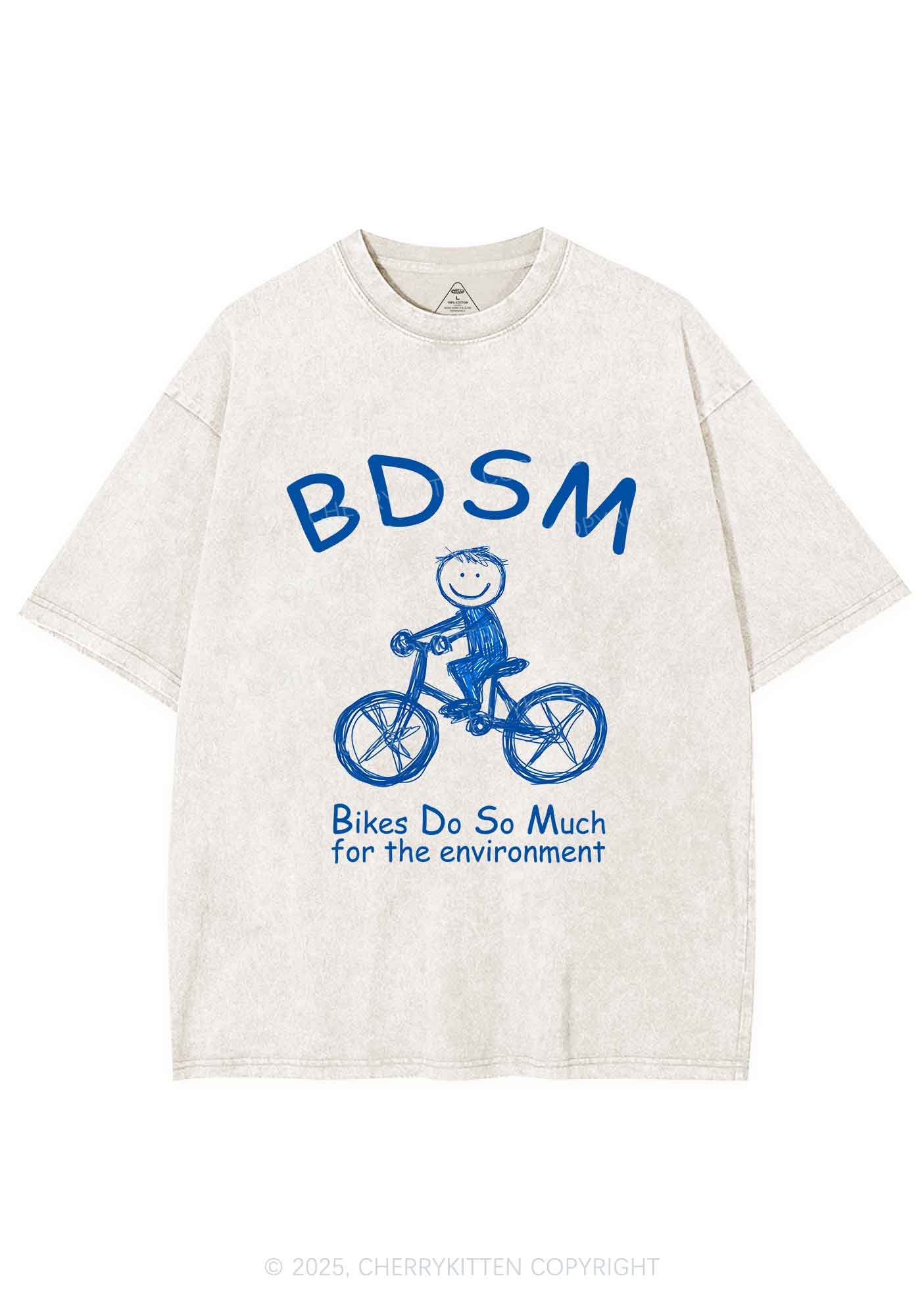 Bikes Do Much Environment Y2K Shirts Washed Tee Cherrykitten - Image 3