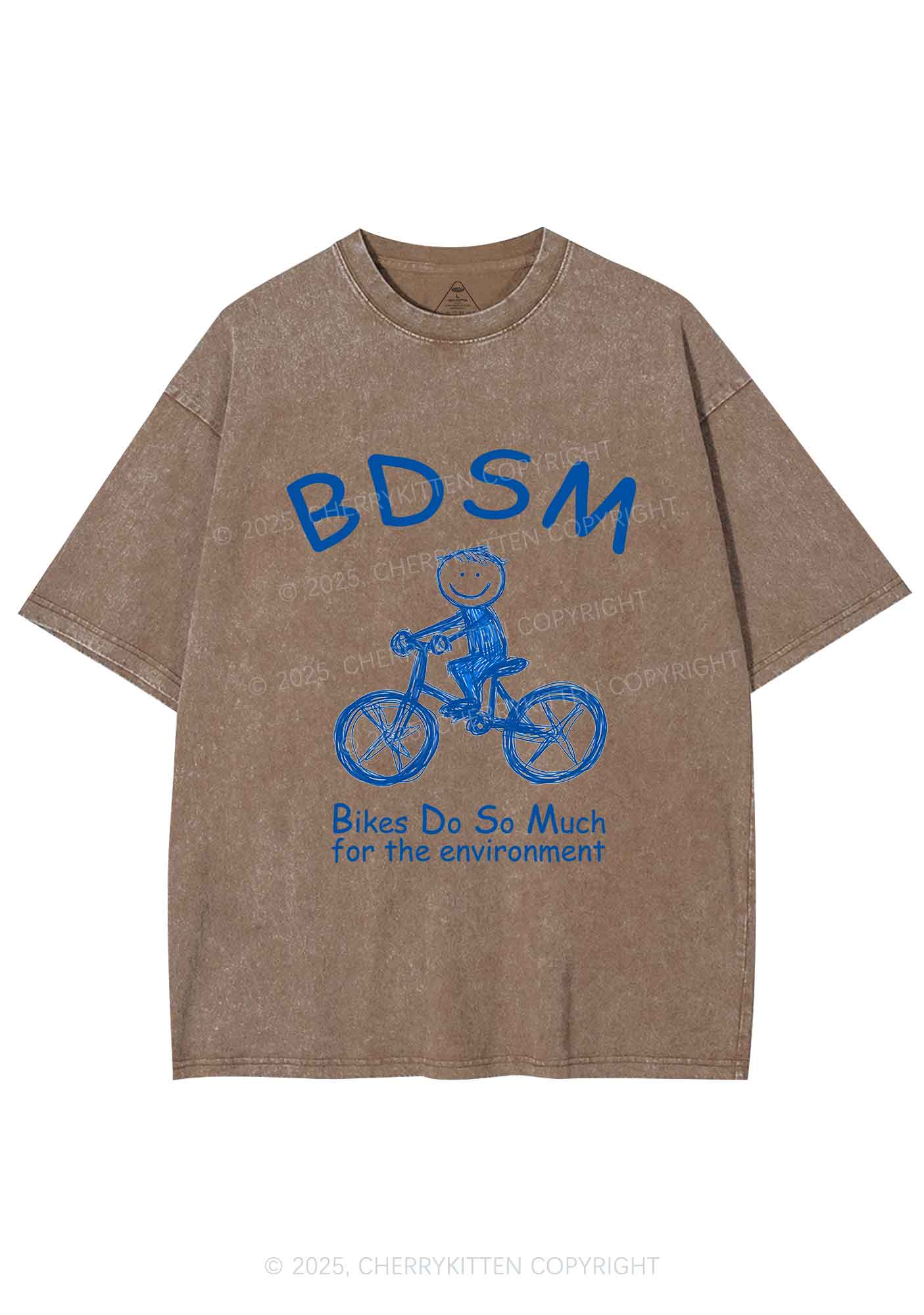 Bikes Do Much Environment Y2K Shirts Washed Tee Cherrykitten - Image 6