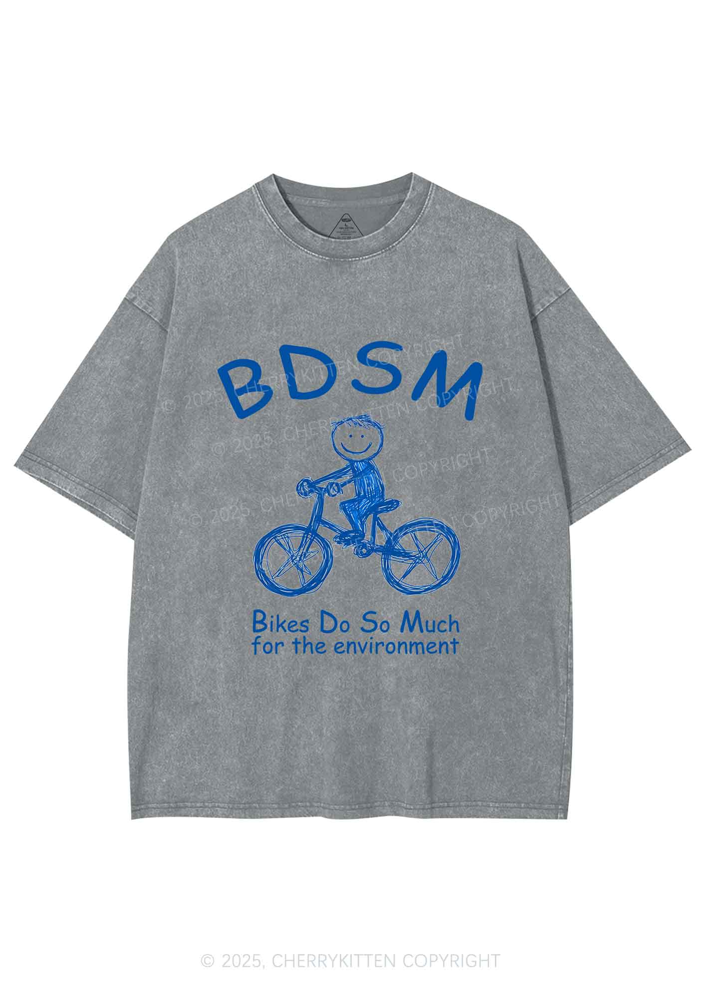 Bikes Do Much Environment Y2K Shirts Washed Tee Cherrykitten - Image 7