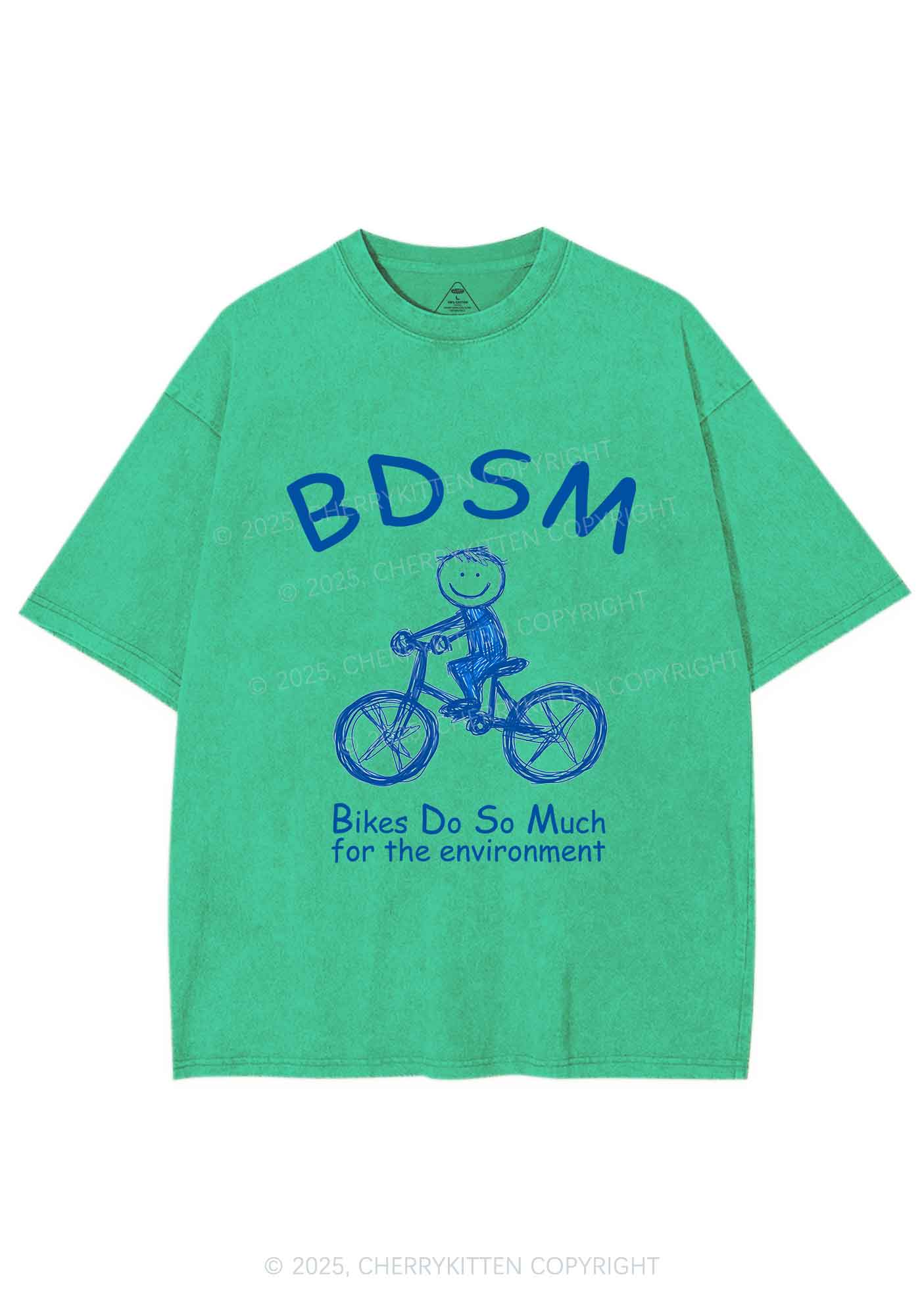 Bikes Do Much Environment Y2K Shirts Washed Tee Cherrykitten - Image 8